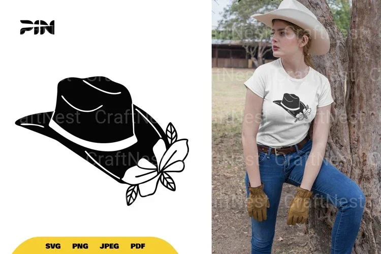 Floral Cowboy Hat SVG Bundle