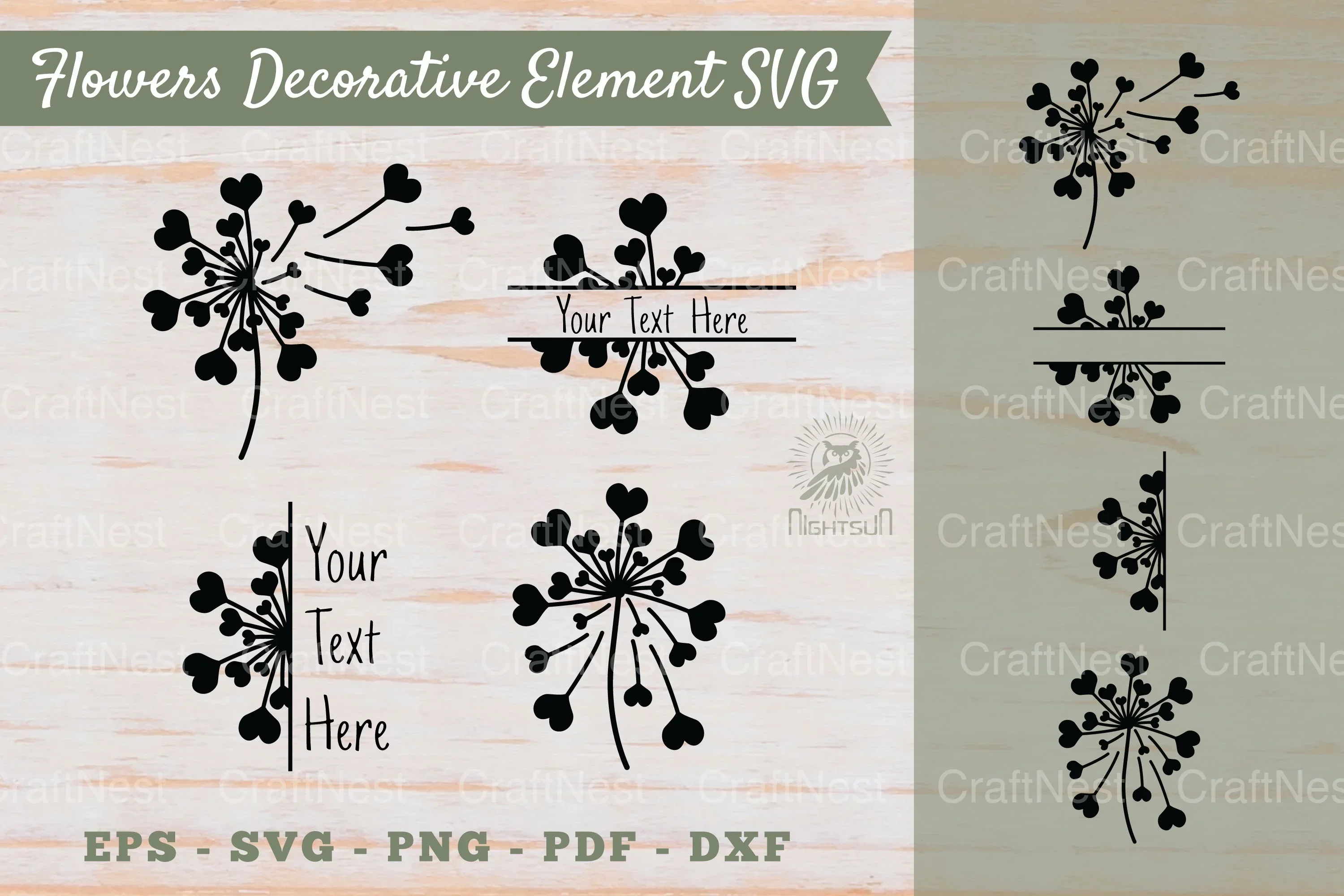 Floral Decorative Elements & Borders Clipart Bundle