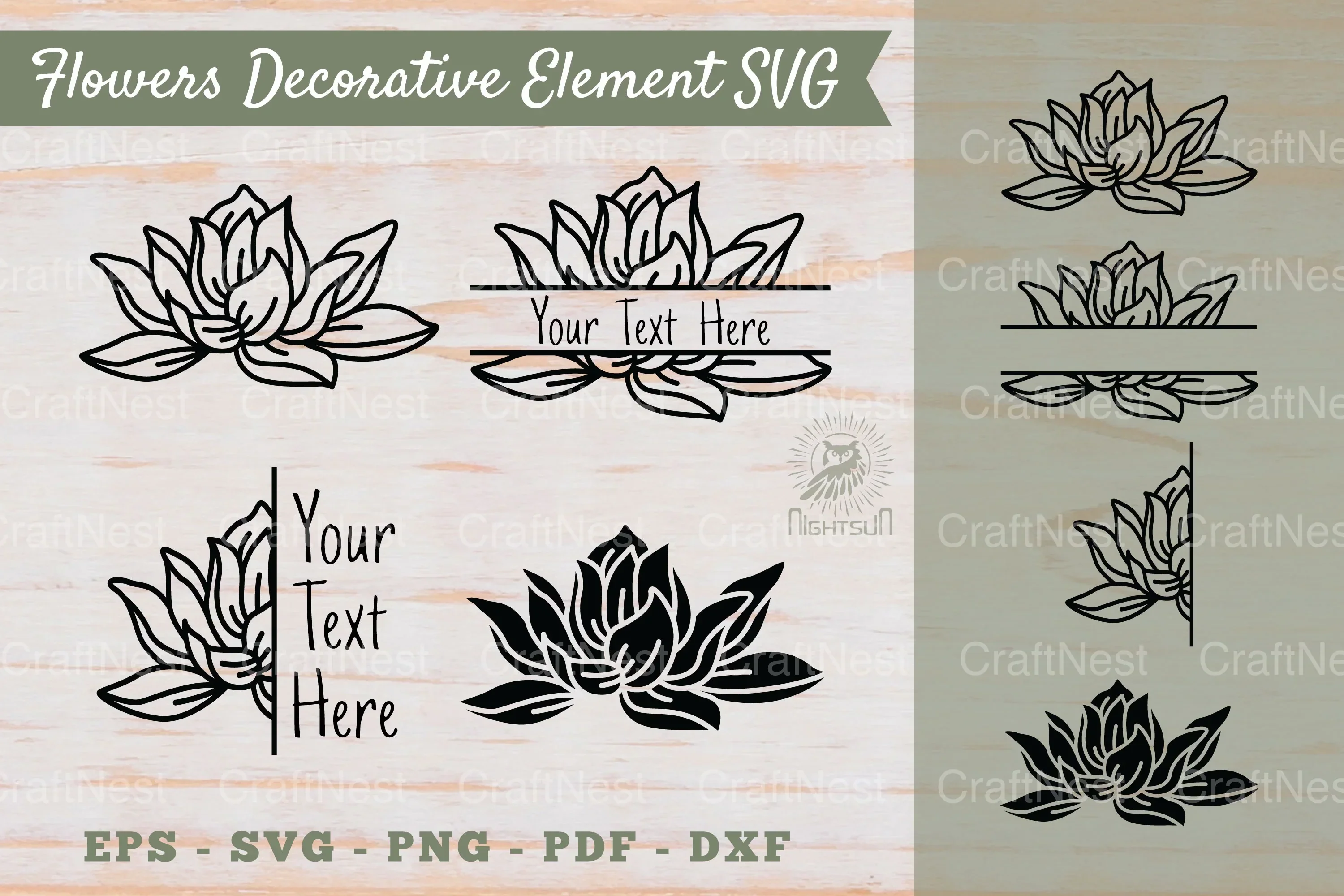Floral Decorative Elements & Borders Clipart Bundle