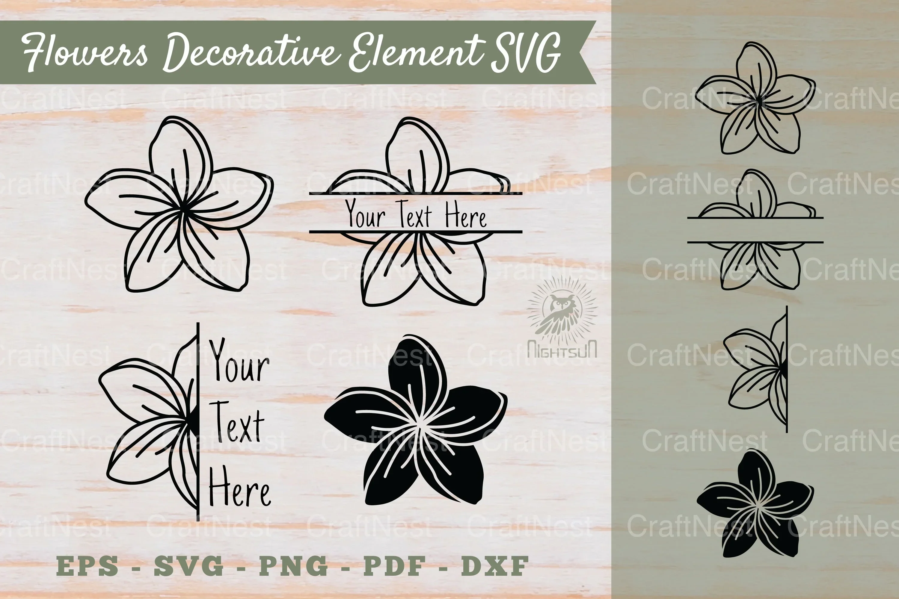 Floral Decorative Elements & Borders Clipart Bundle