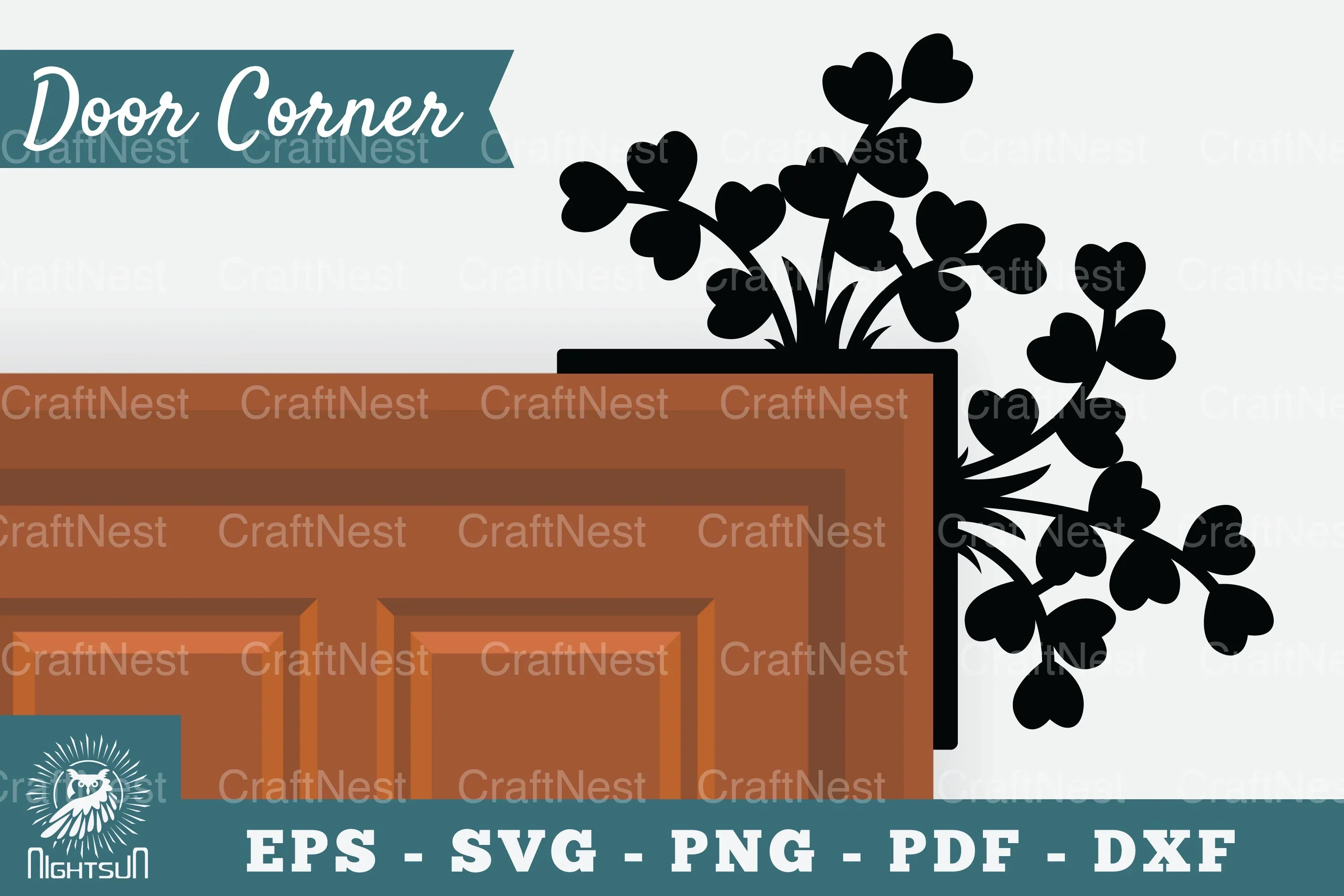 Floral Door Corner Clipart Bundle