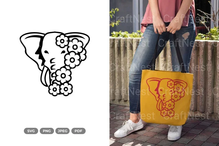 Floral Elephant Beauty Animal Clipart Bundle