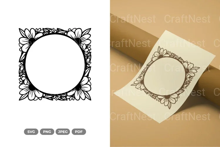 Floral Frame Cut SVG Bundle