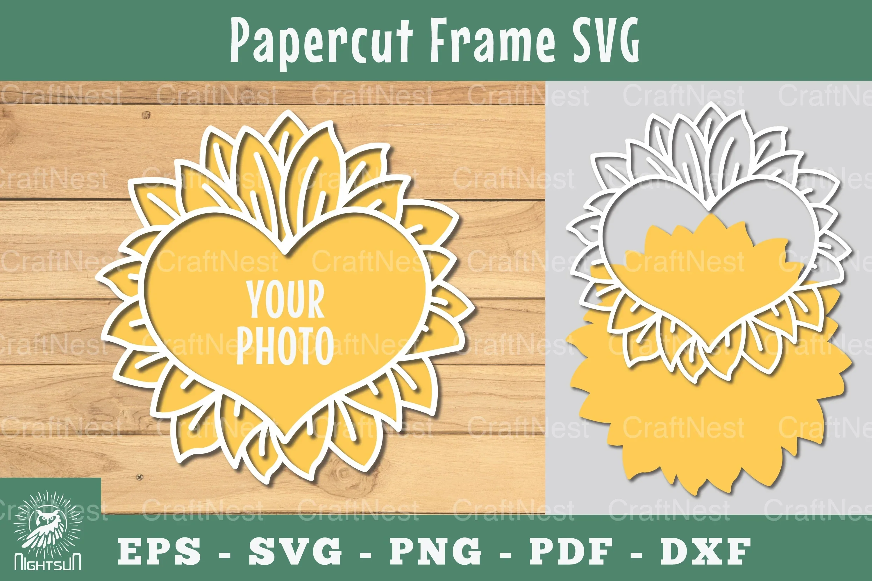 Floral Heart Papercut Frame SVG Bundle