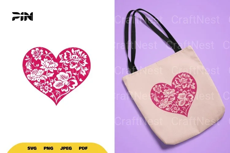 Floral Heart SVG Bundle