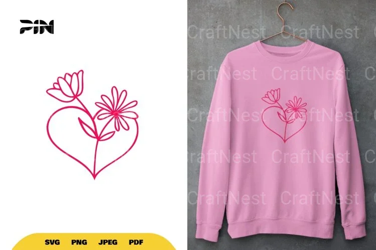 Floral Heart SVG Bundle