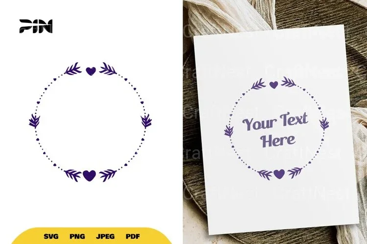 Floral Heart Wreath SVG Bundle