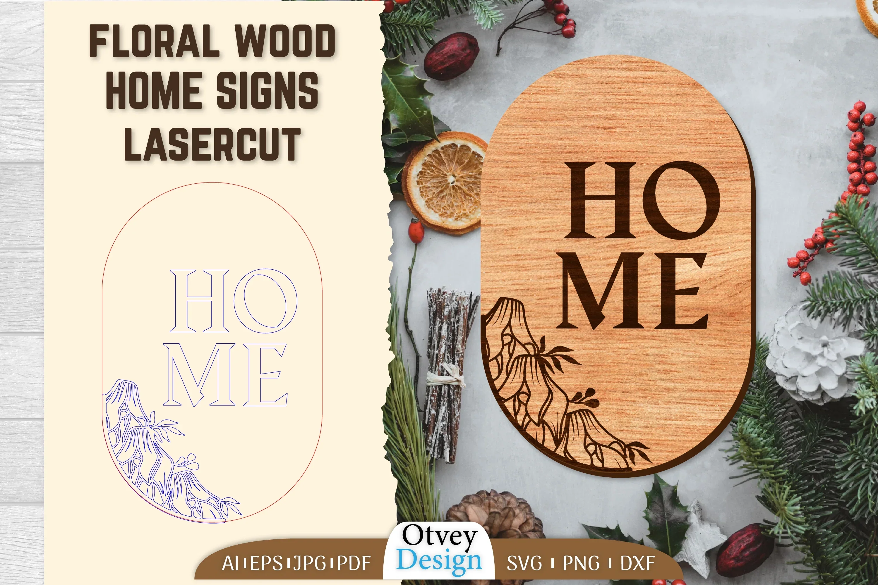 Floral Home Wood Signs SVG Bundle