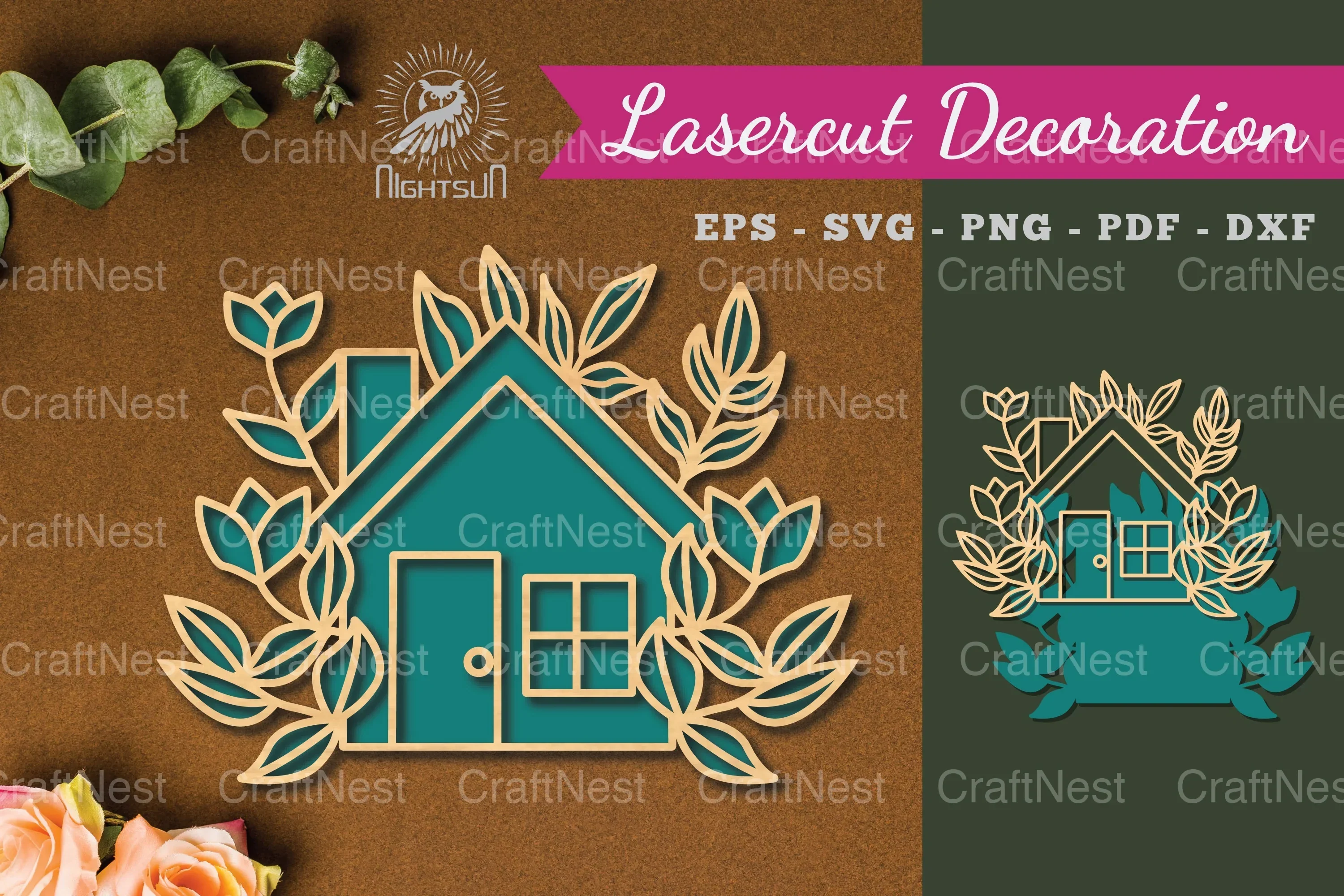 Floral House Laser Cut Decoration Bundle