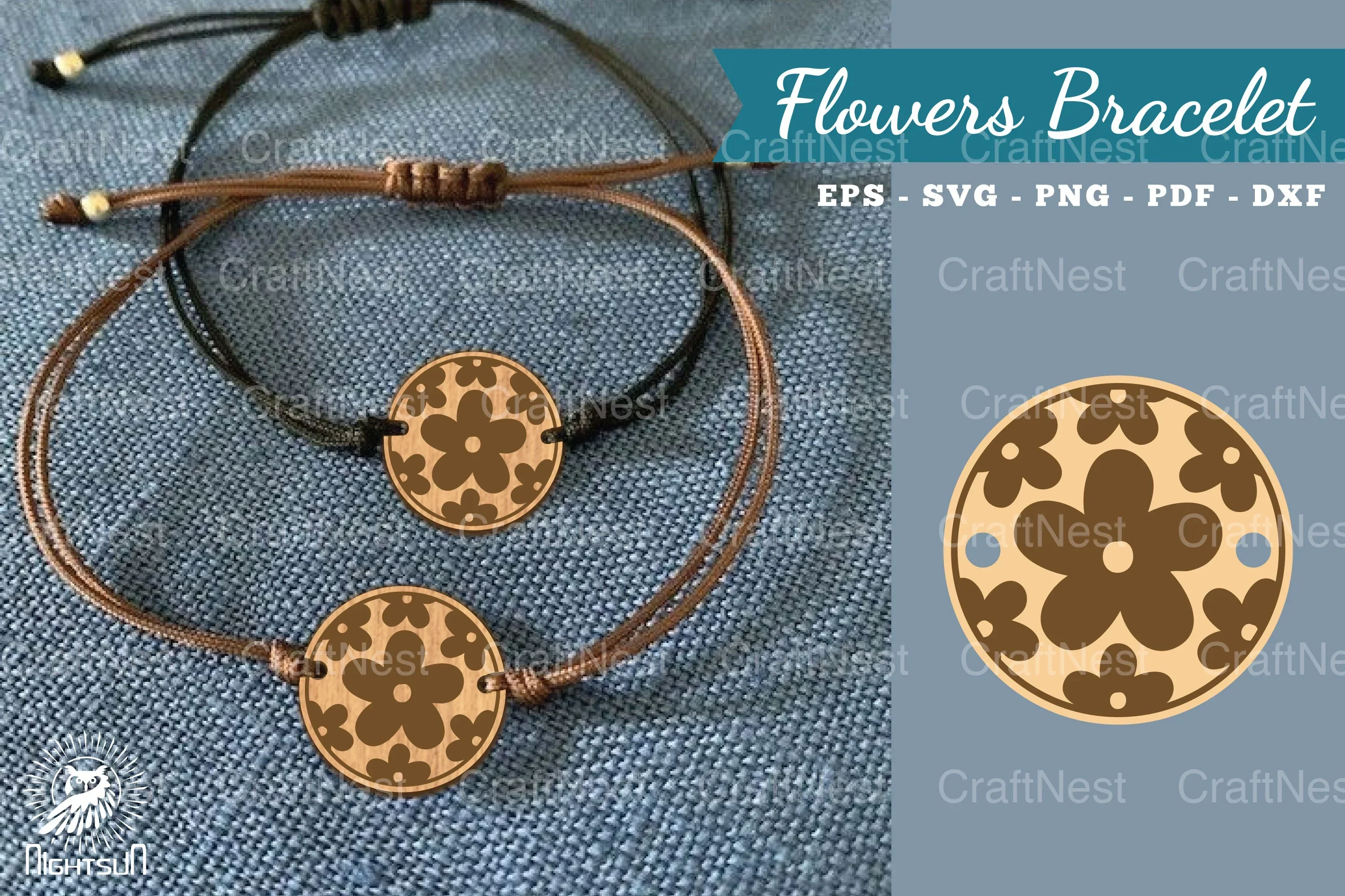 Floral Laser Cut Bracelet SVG Design Bundle