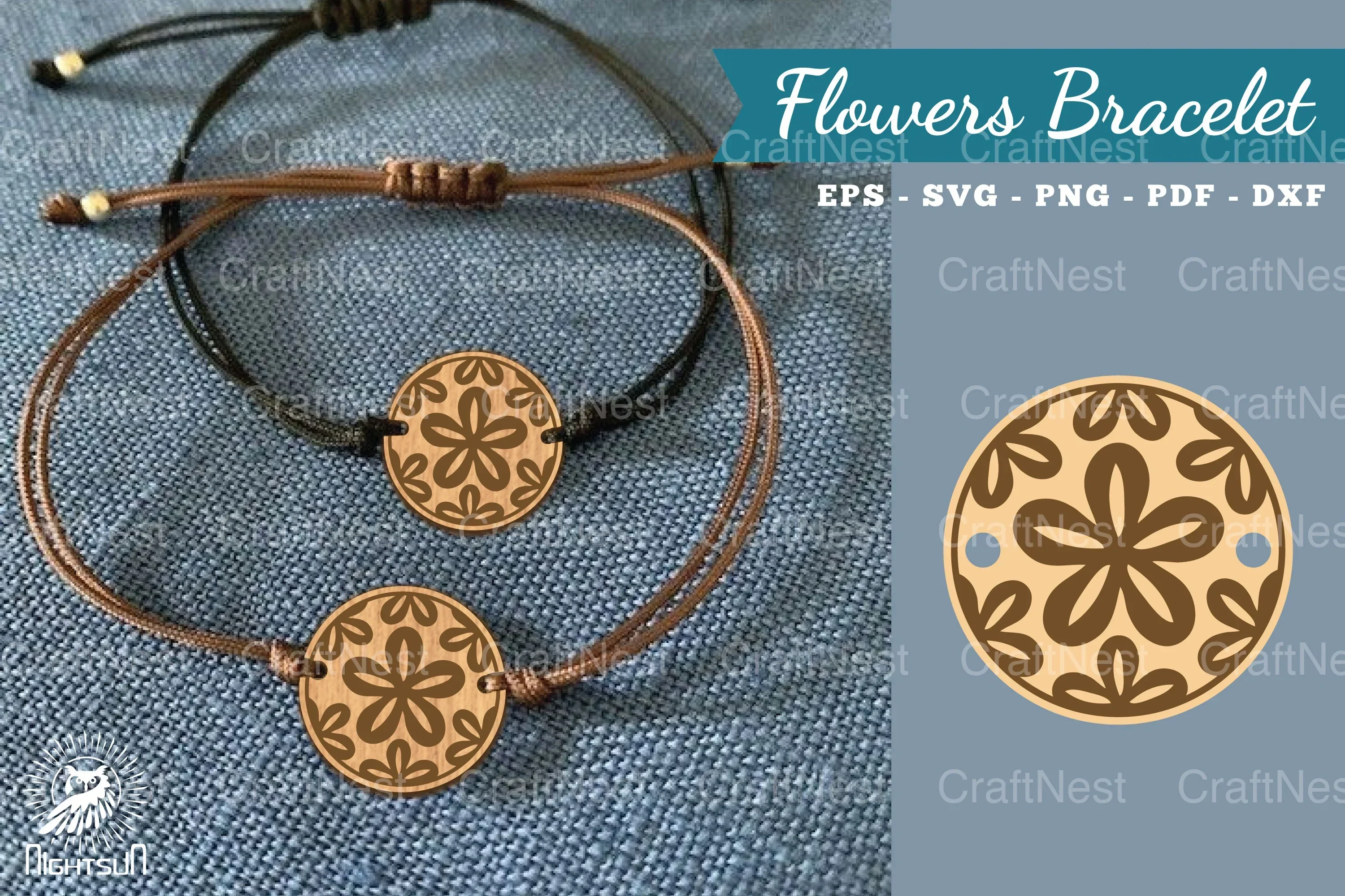 Floral Laser Cut Bracelet SVG Design Bundle