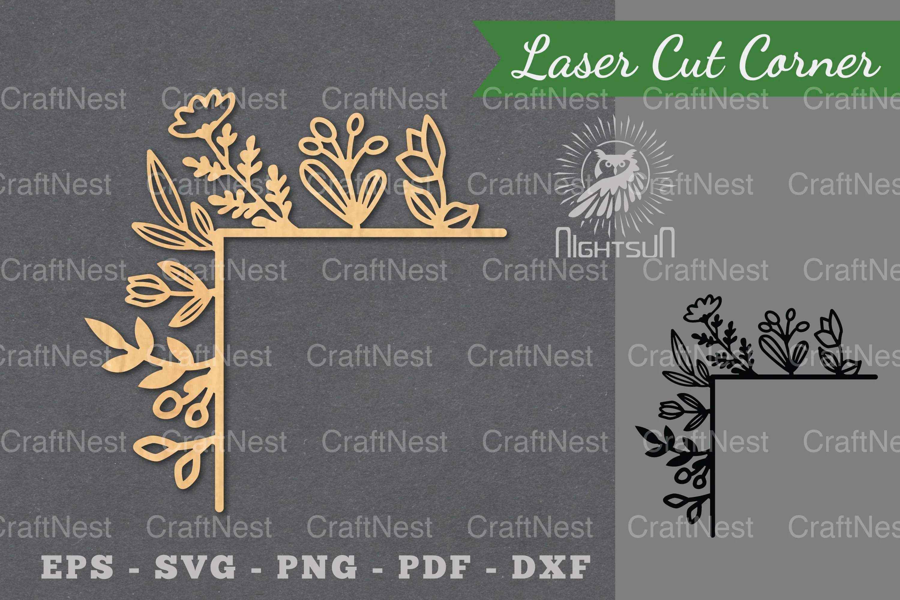 Floral Laser Cut Corner Clipart Bundle