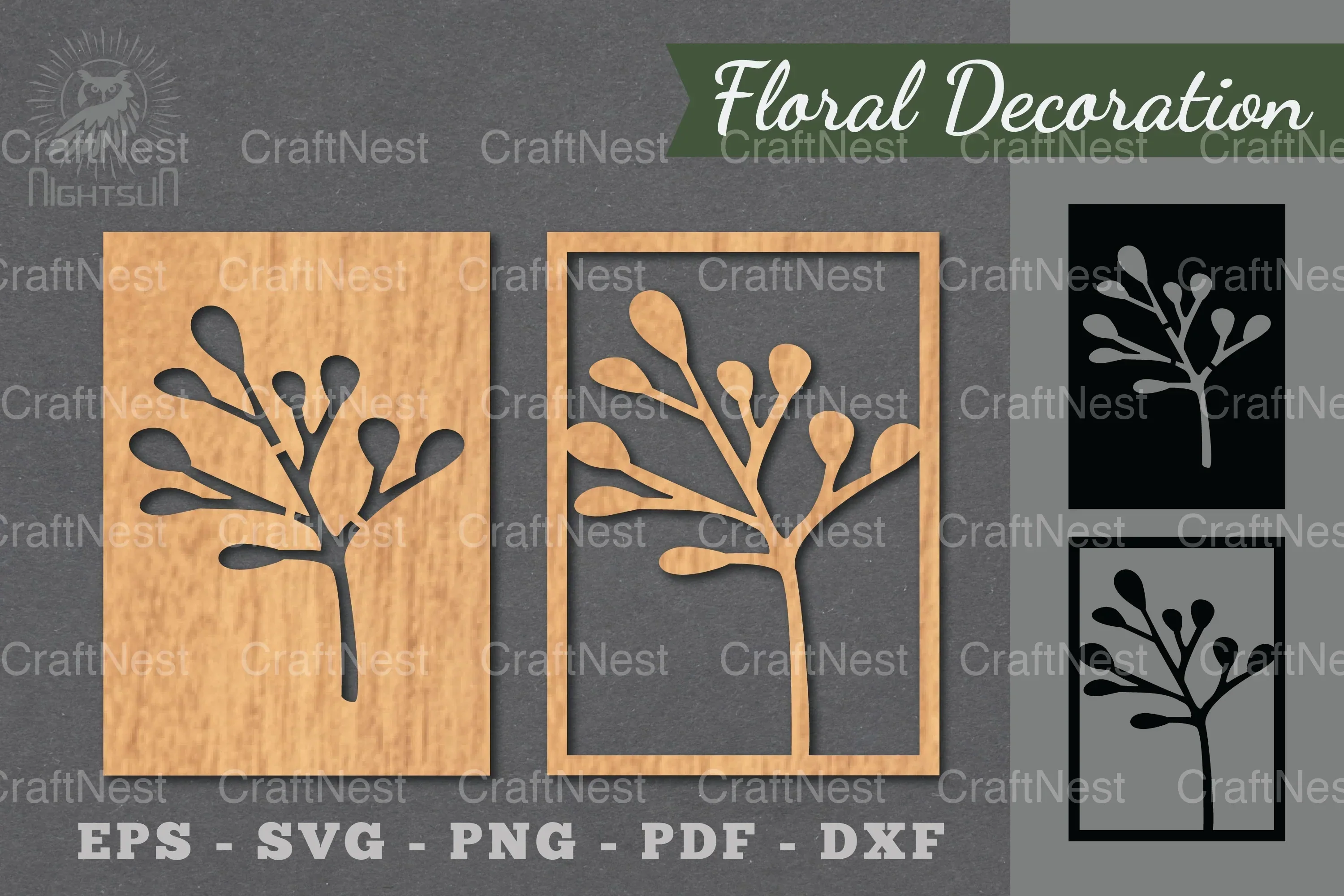 Floral Laser Cut Decoration Clipart Bundle