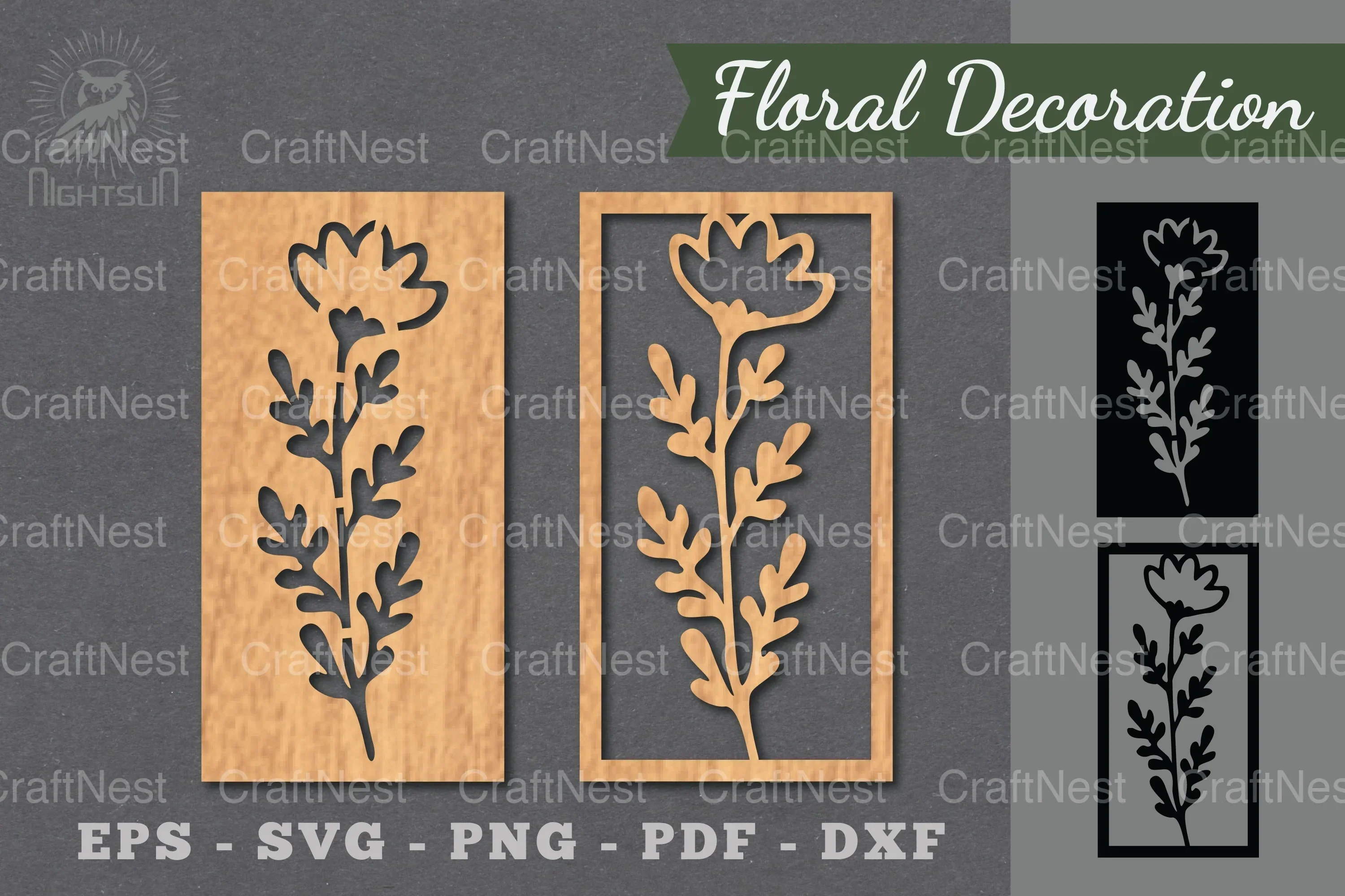 Floral Laser Cut Decoration Clipart Bundle