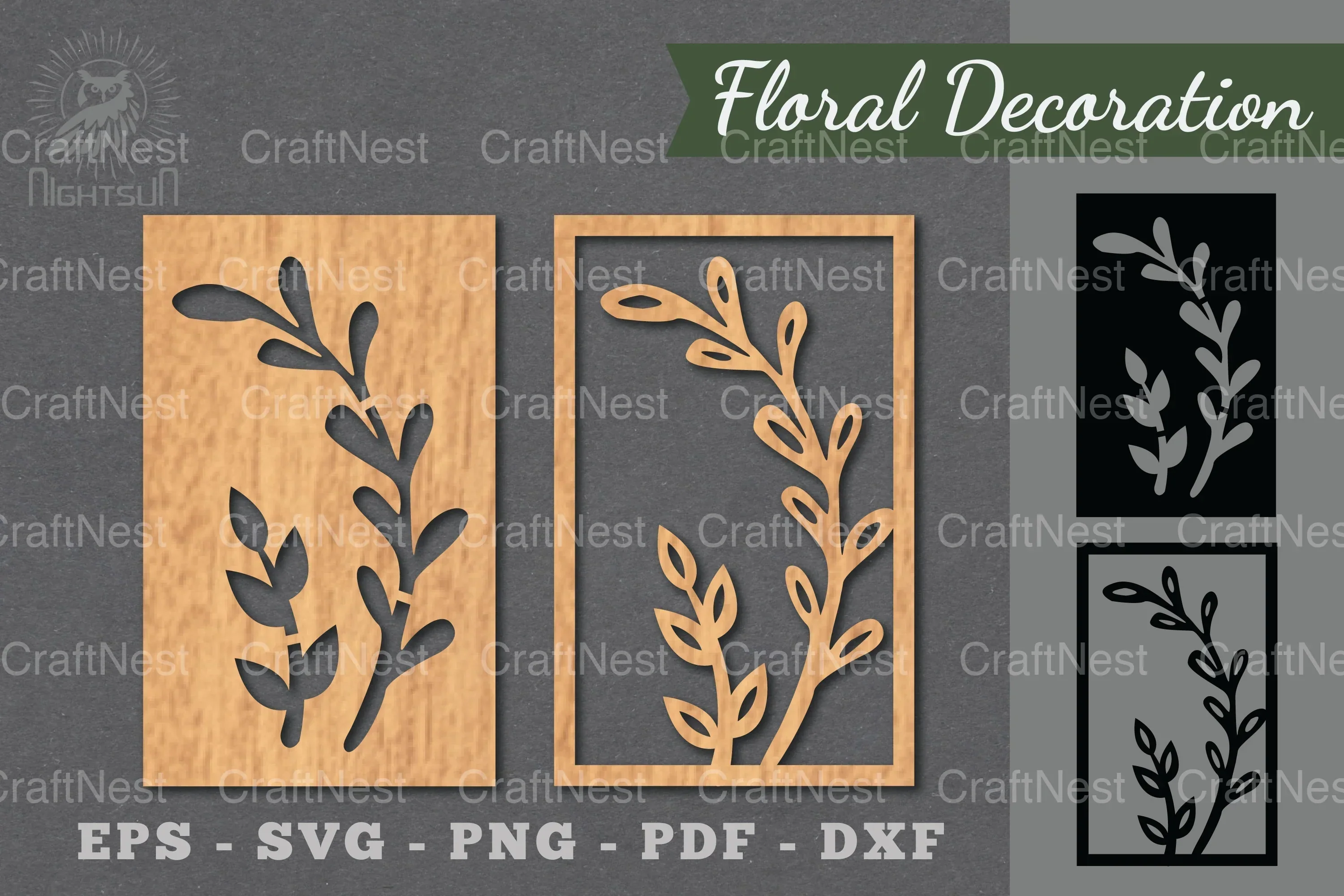 Floral Laser Cut Decoration Clipart Bundle