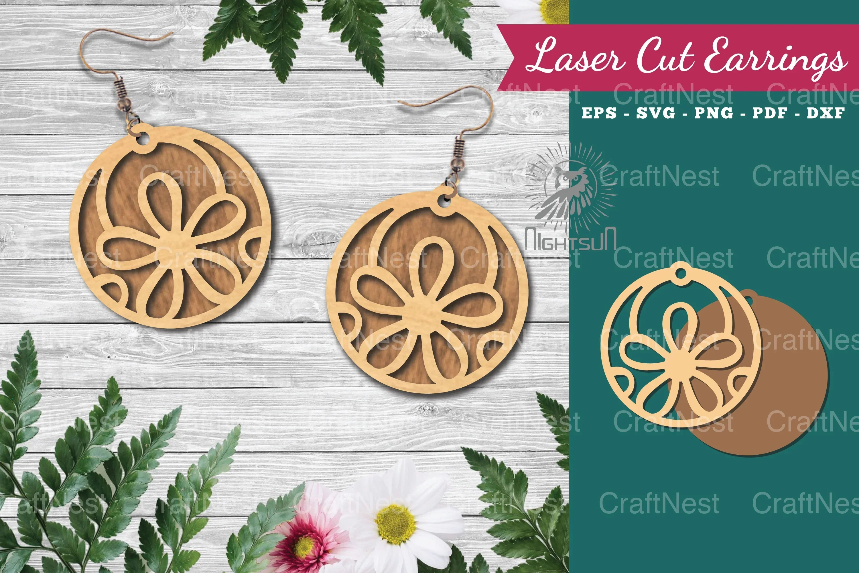 Floral Laser Cut Earrings Design Bundle