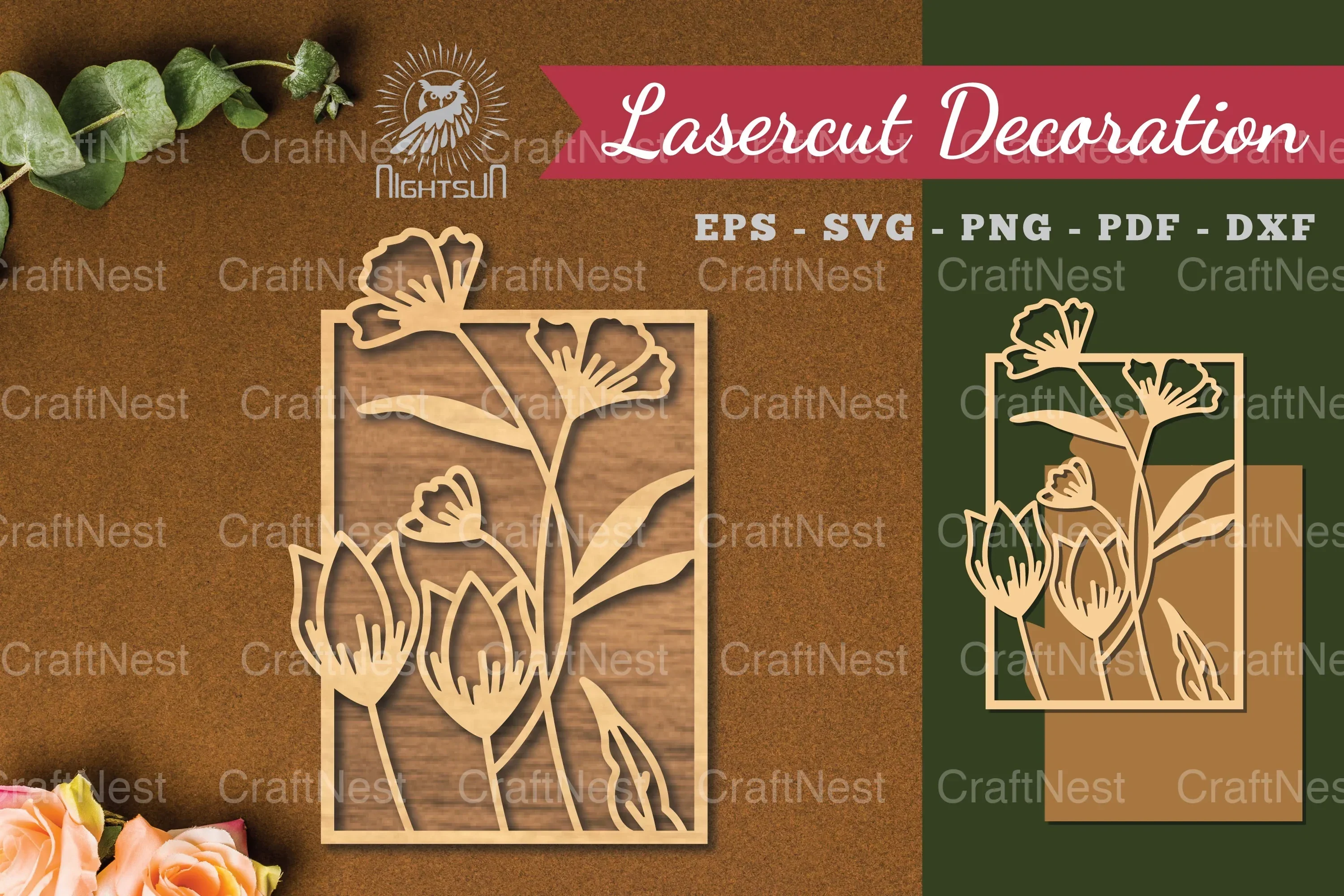 Floral Laser Cut Home Decoration Clipart Bundle