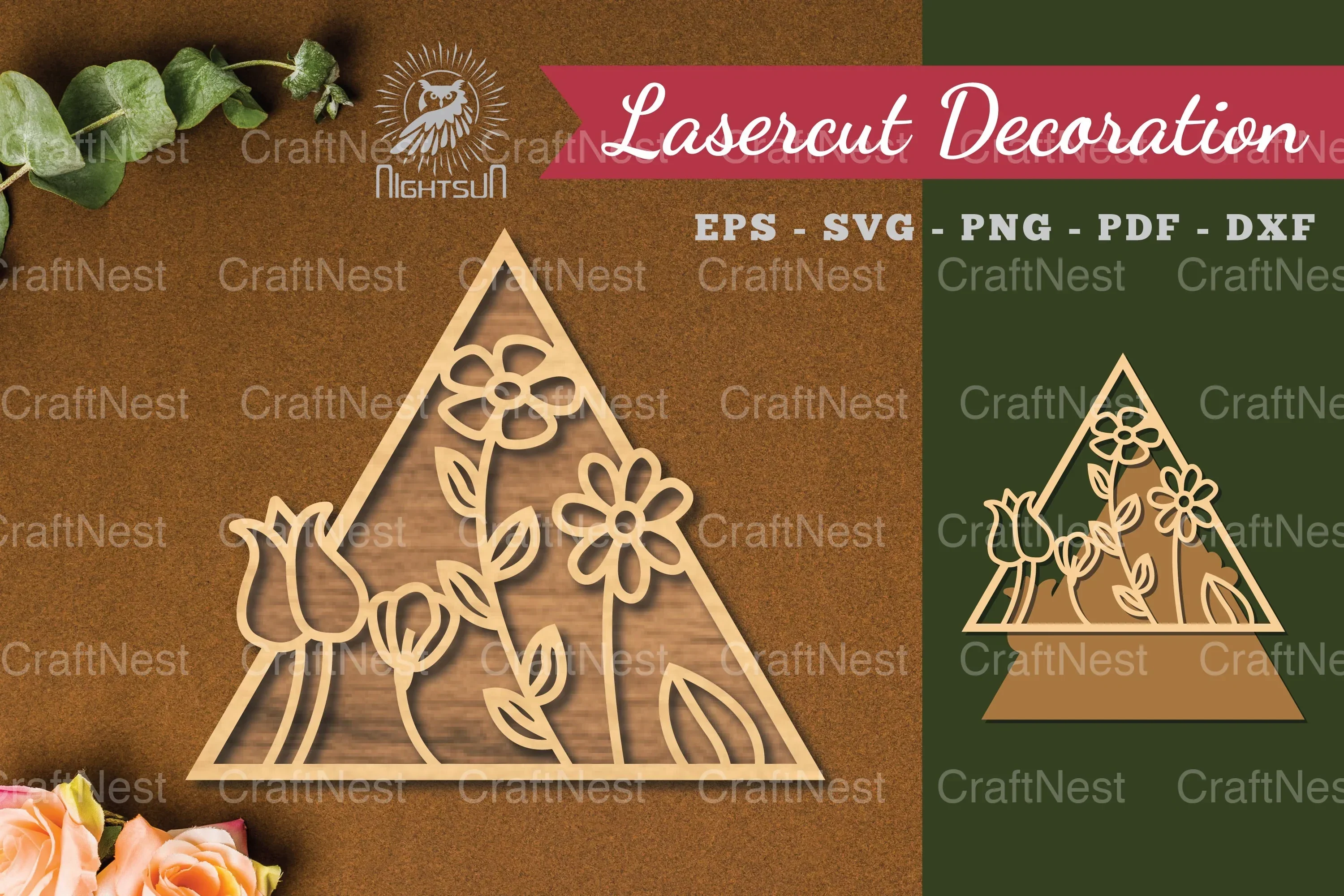 Floral Laser Cut Home Decoration Clipart Bundle