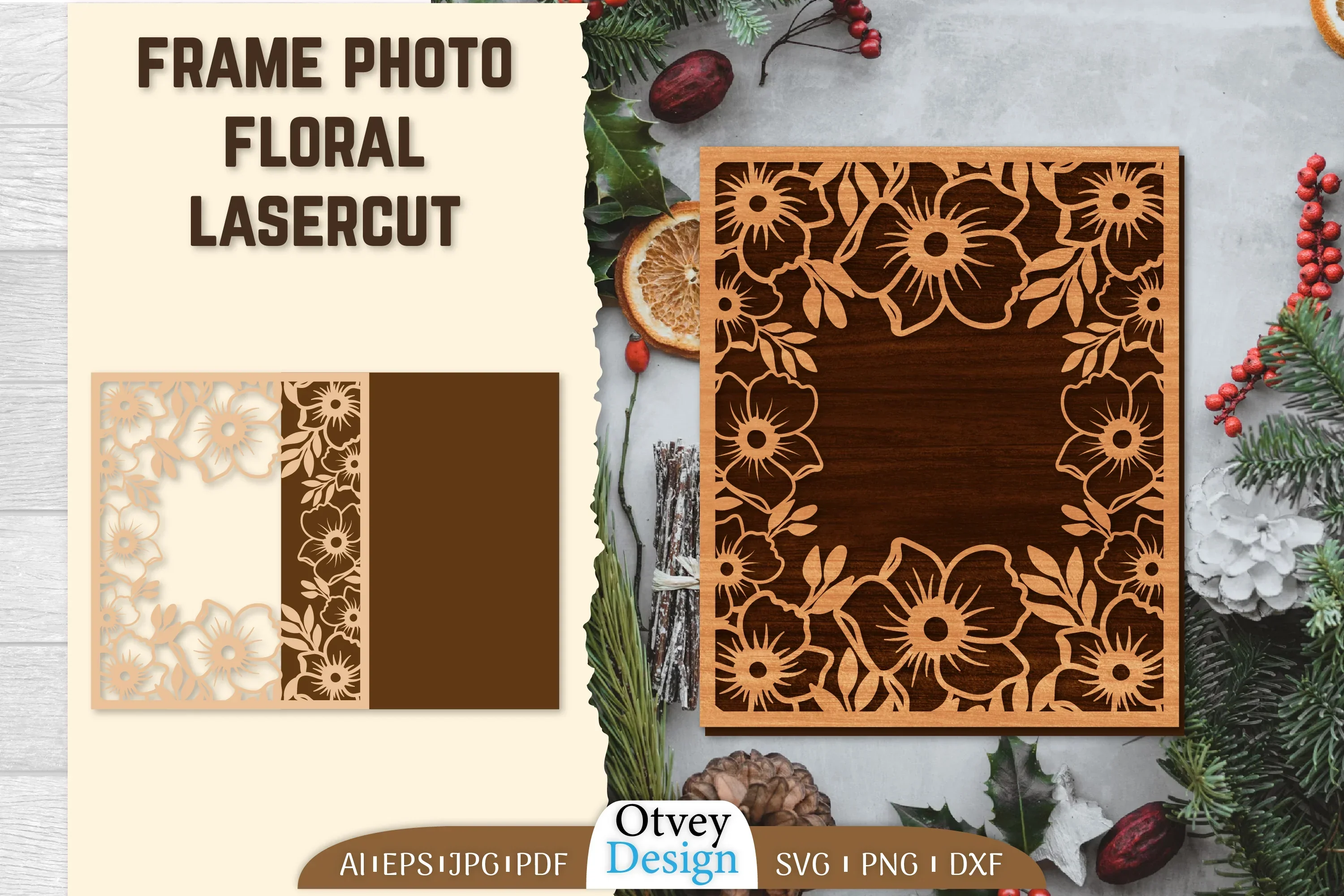 Floral Lasercut Frame Photo SVG Bundle