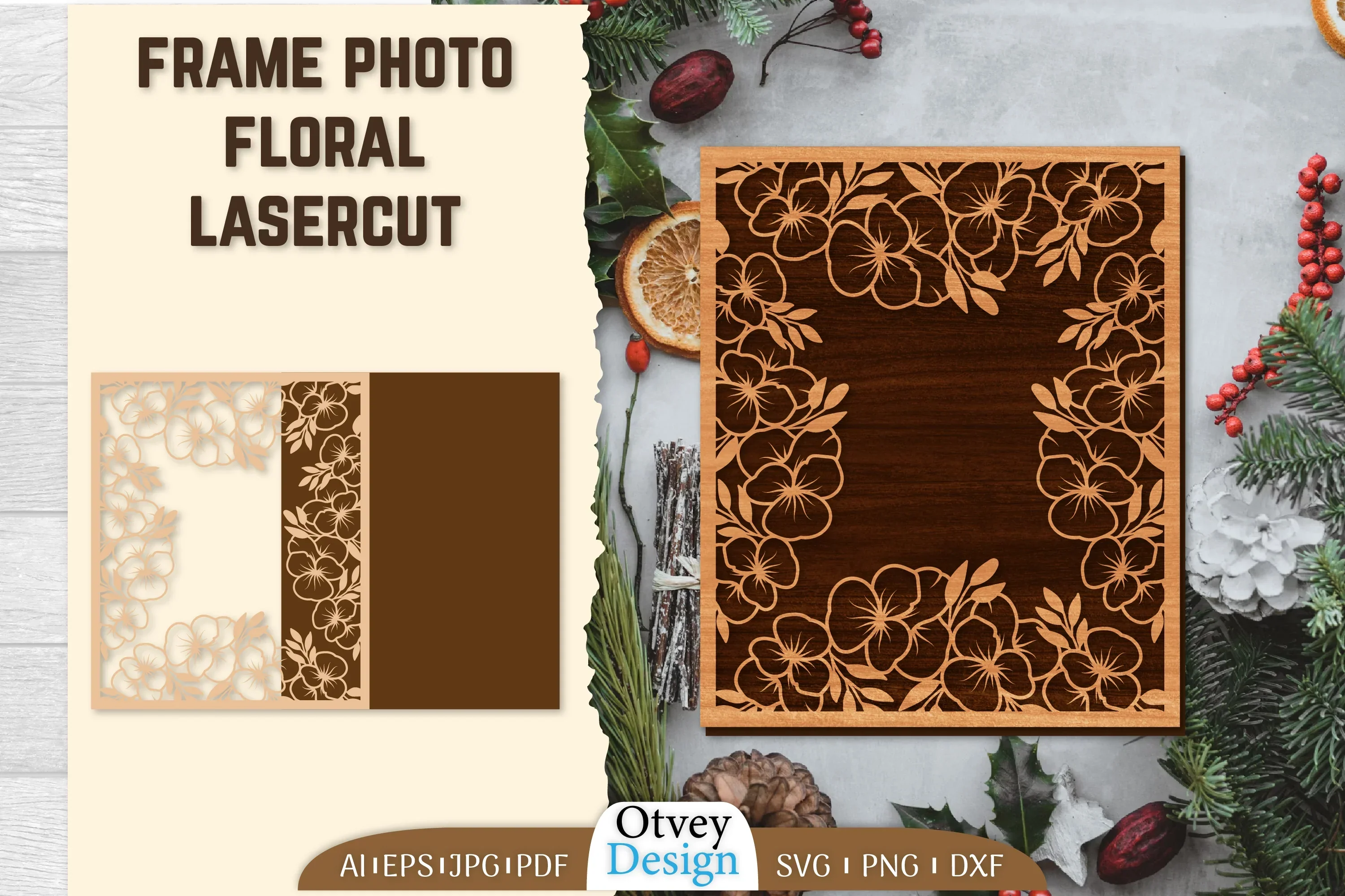 Floral Lasercut Frame SVG Bundle