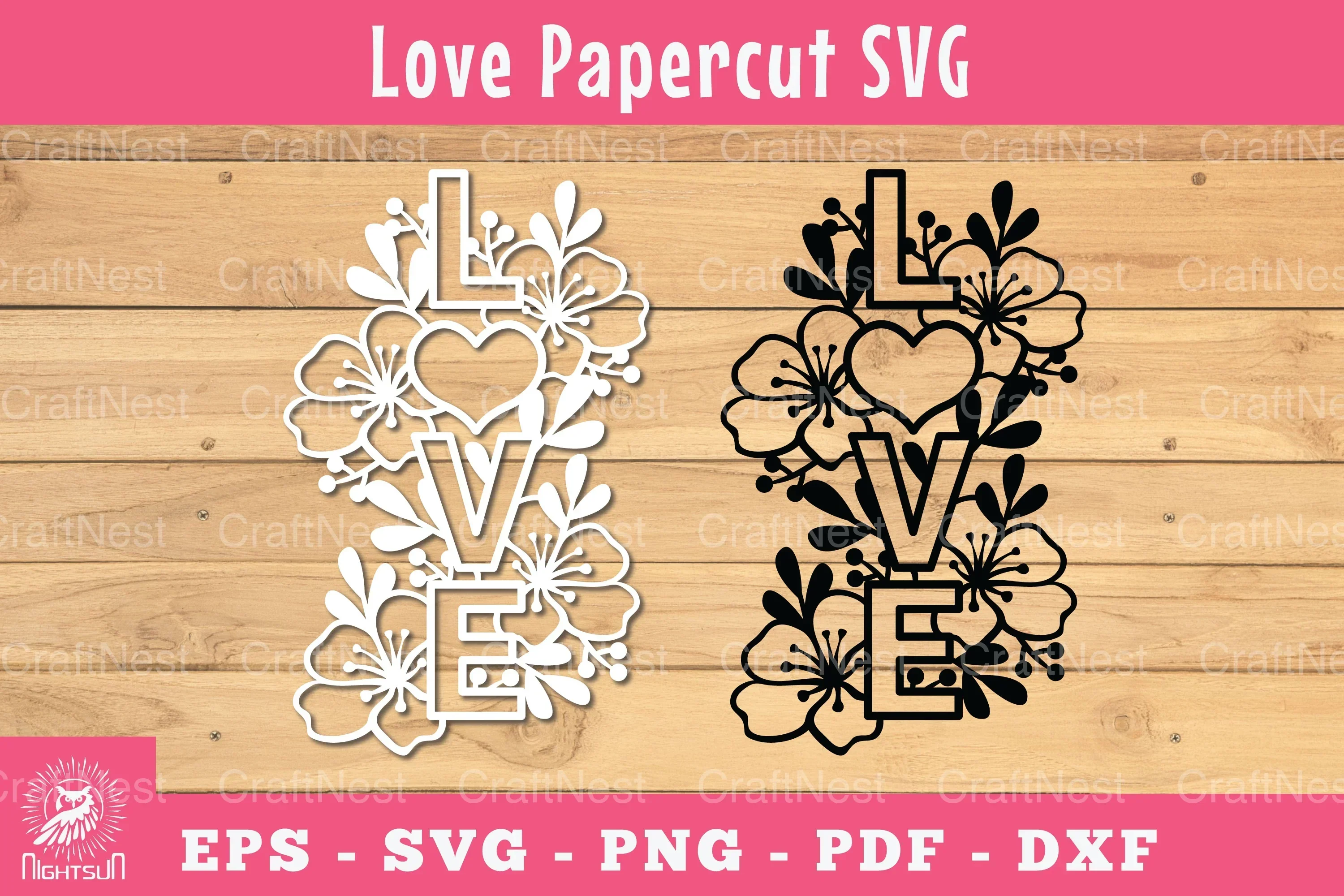 Floral Love Papercut SVG Bundle
