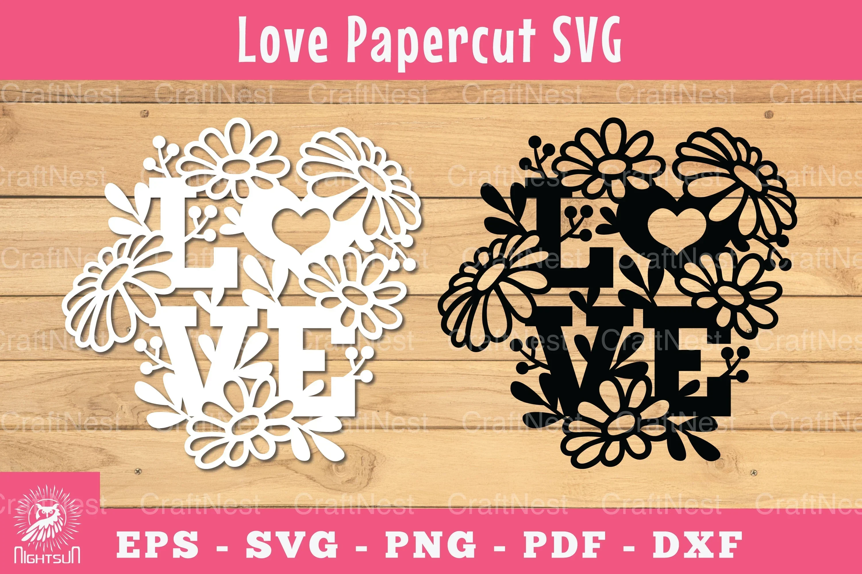 Floral Love Papercut SVG Bundle