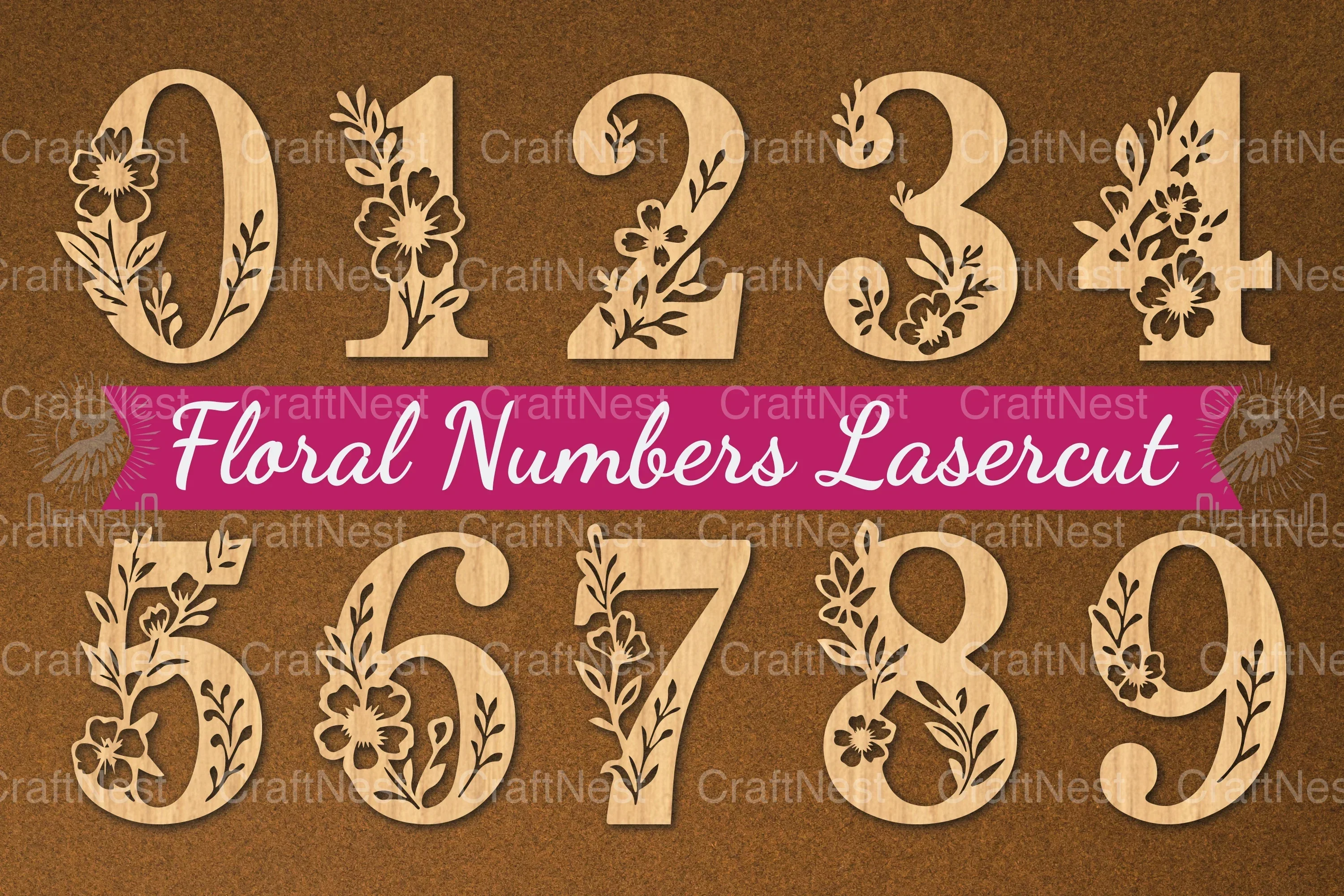 Floral Numbers Clipart Bundle