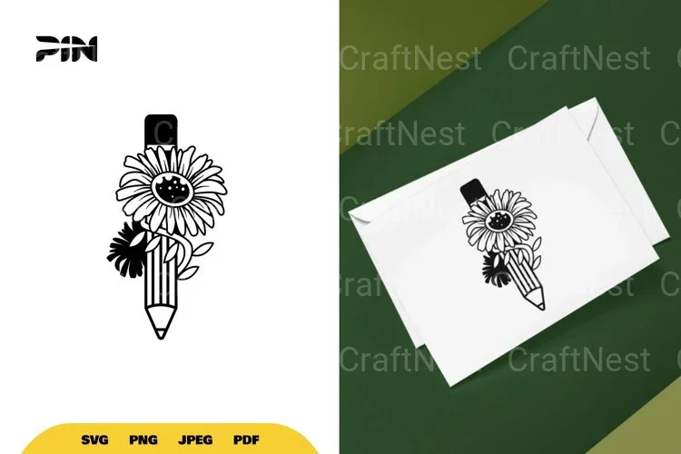 Floral Pencil SVG Bundle
