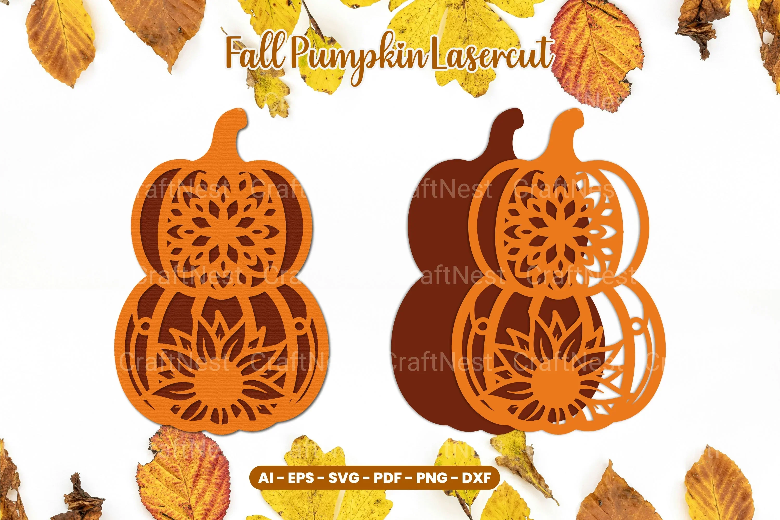 Floral Pumpkin Laser Cut SVG Bundle