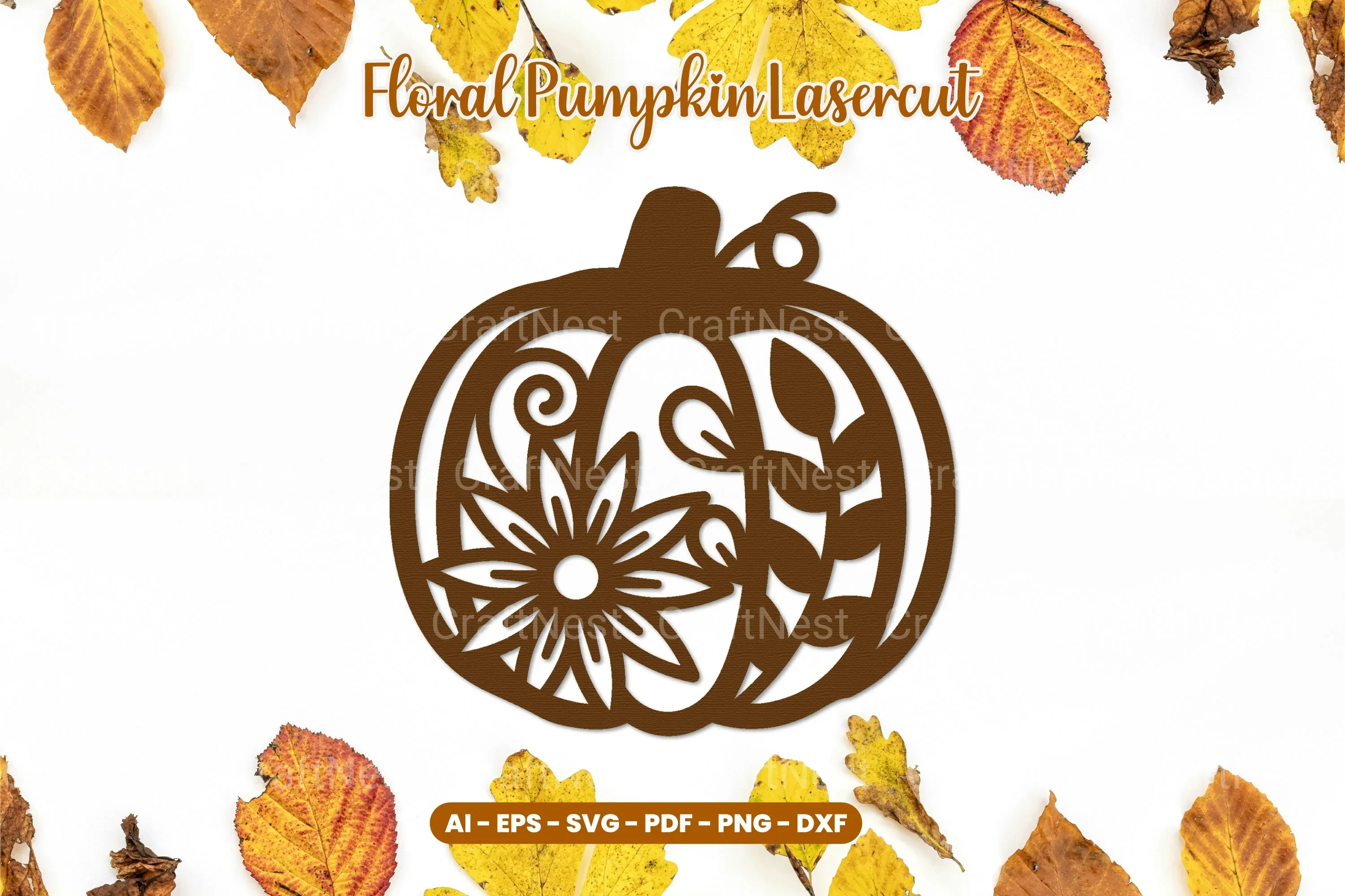 Floral Pumpkin Laser Cut SVG Bundle