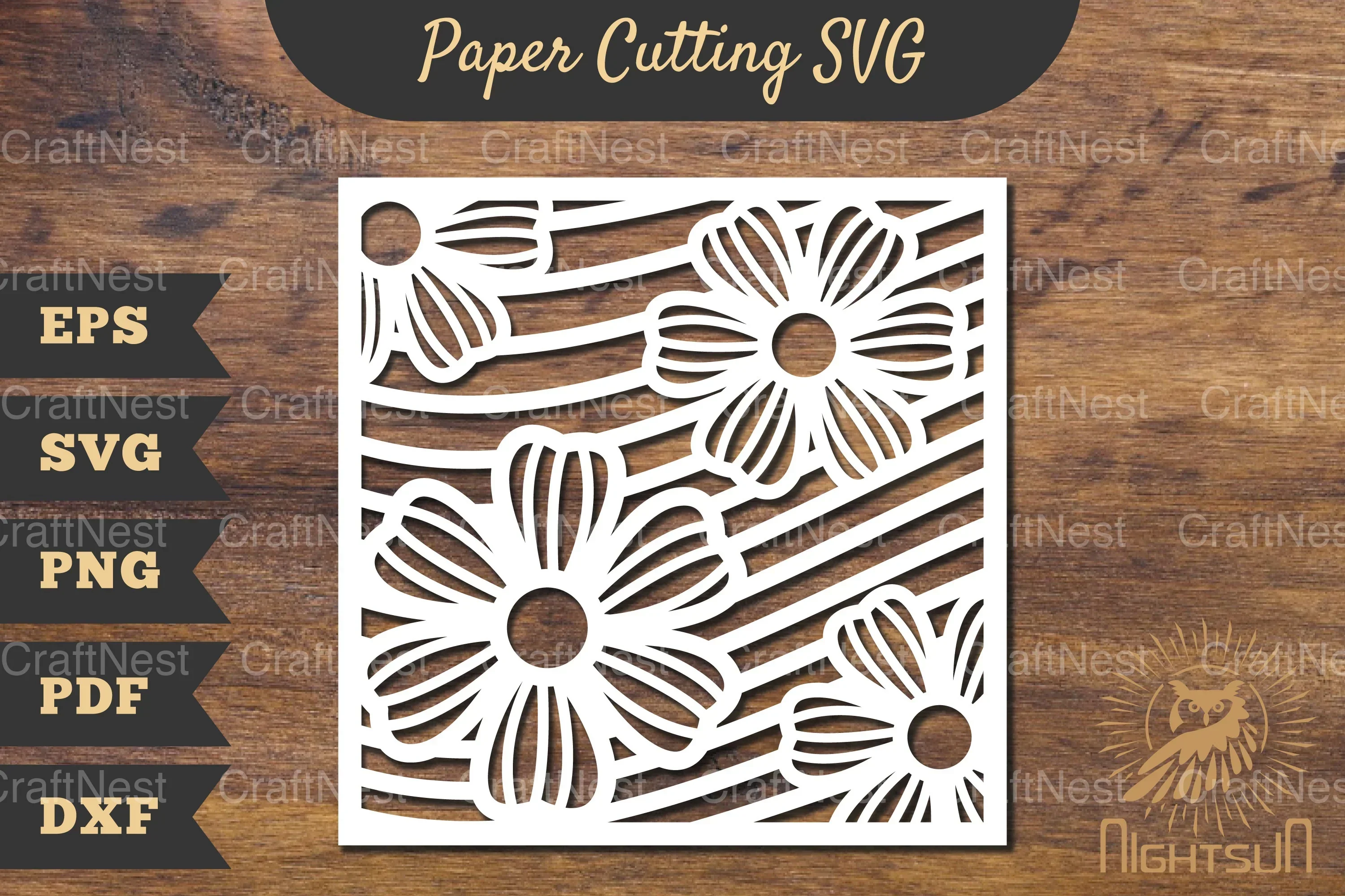 Floral Rectangle Frame Papercut SVG Bundle