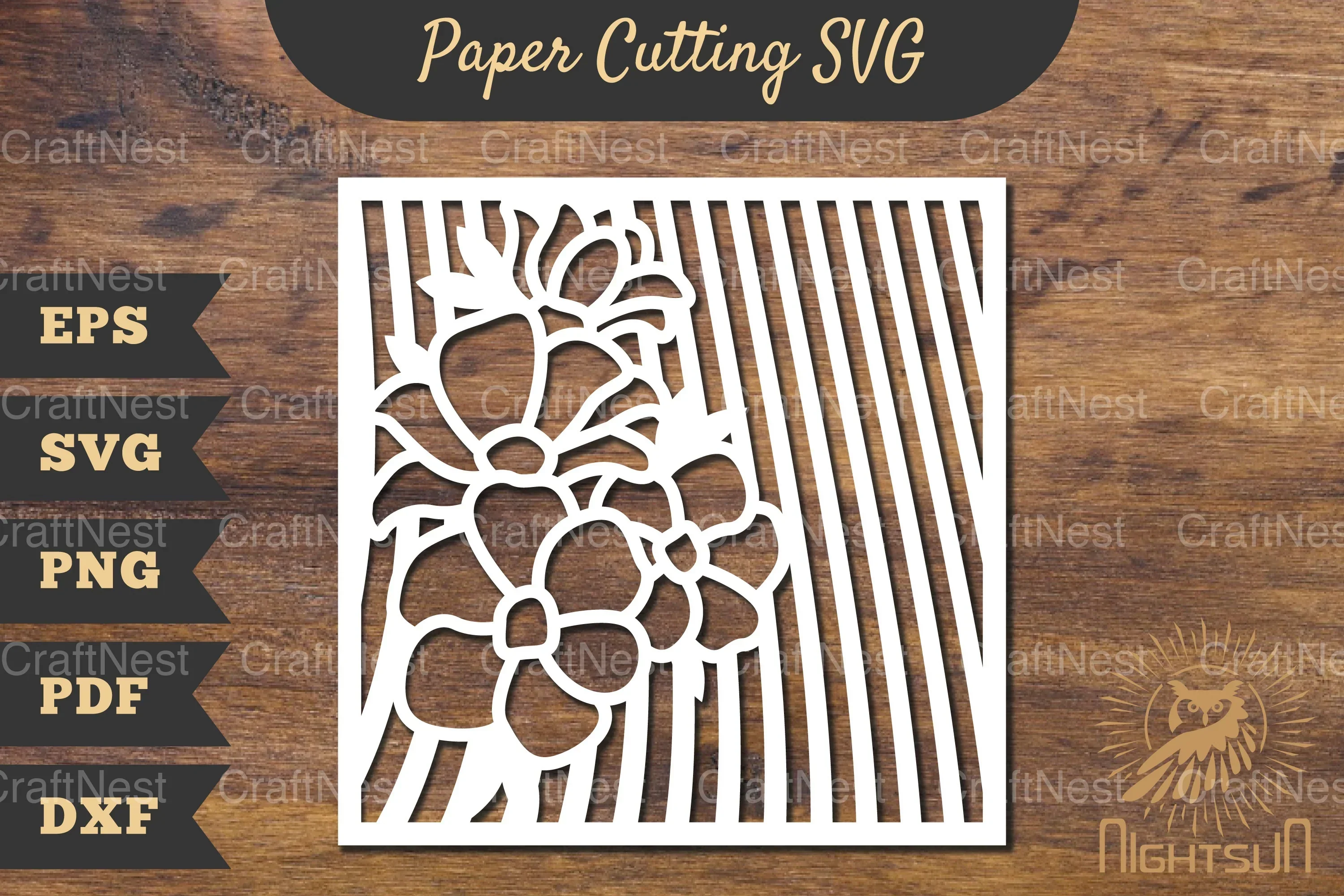 Floral Rectangle Frame Papercut SVG Bundle
