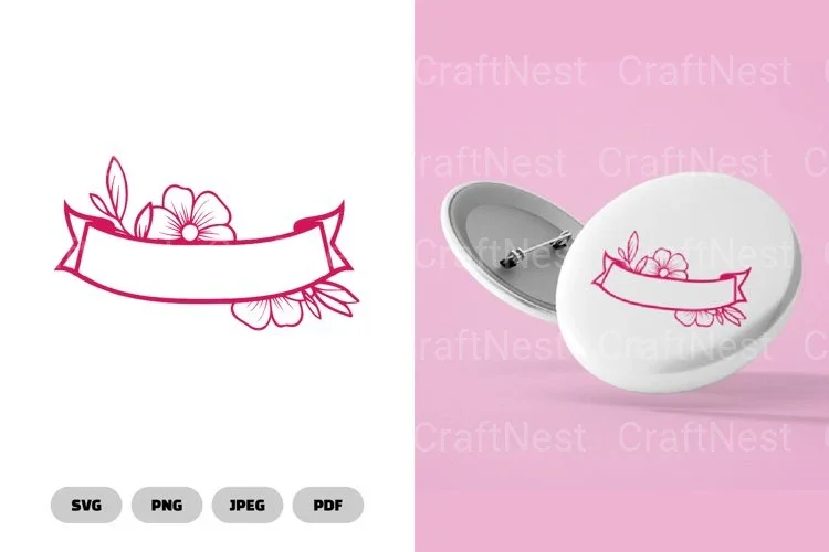 Floral Ribbon Border SVG Bundle