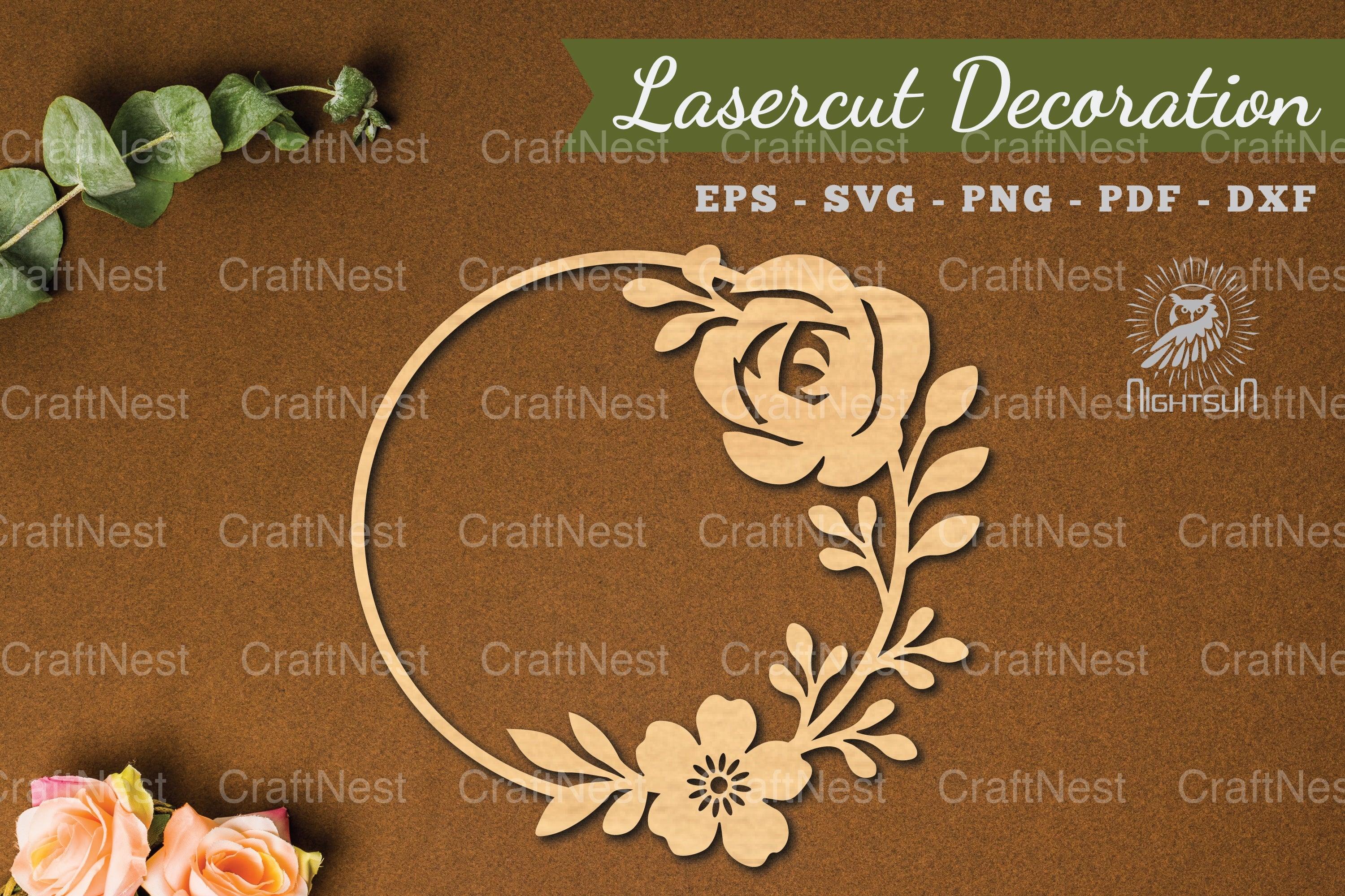 Floral Round Lasercut Decoration Clipart Bundle