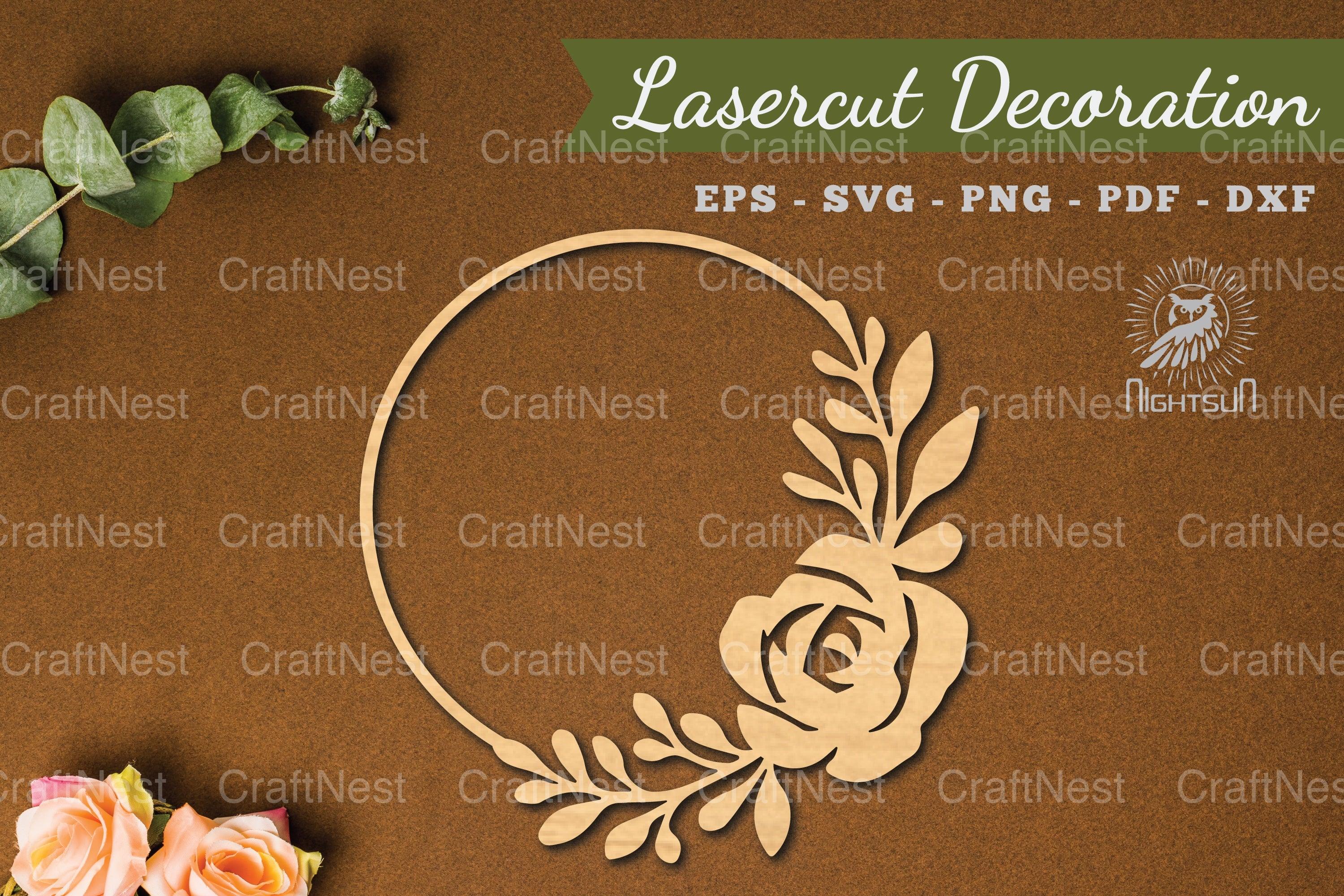 Floral Round Lasercut Decoration Clipart Bundle