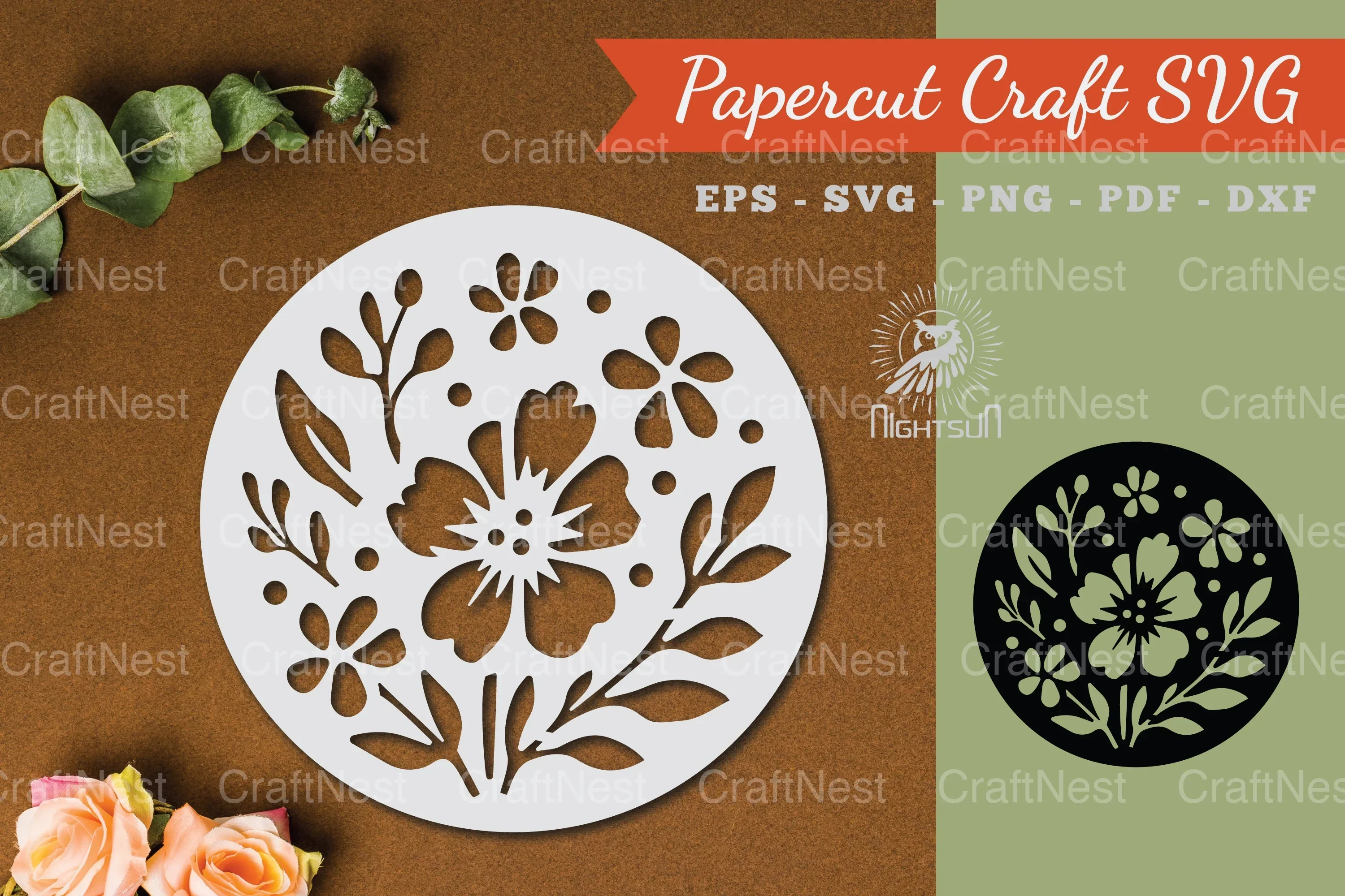 Floral Round Paper Cut SVG Bundle