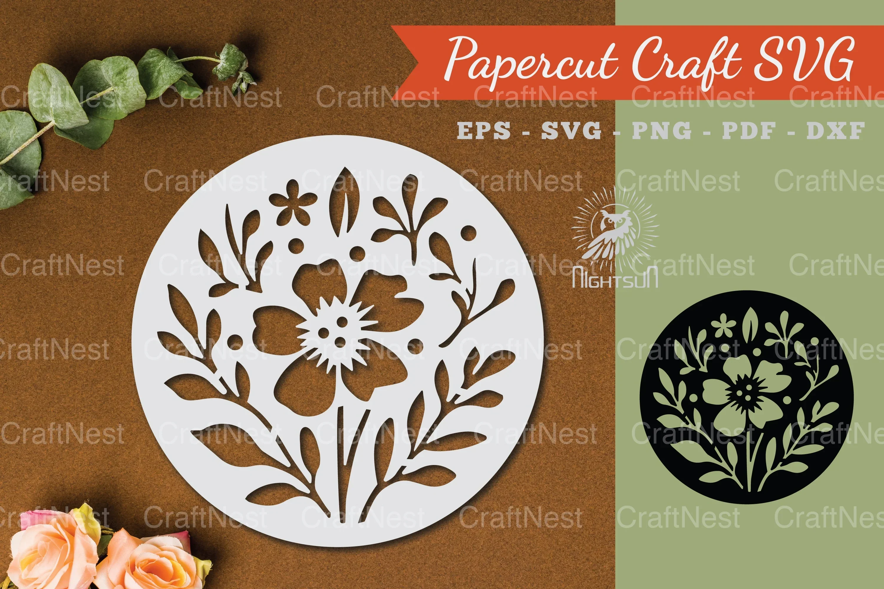 Floral Round Paper Cut SVG Bundle