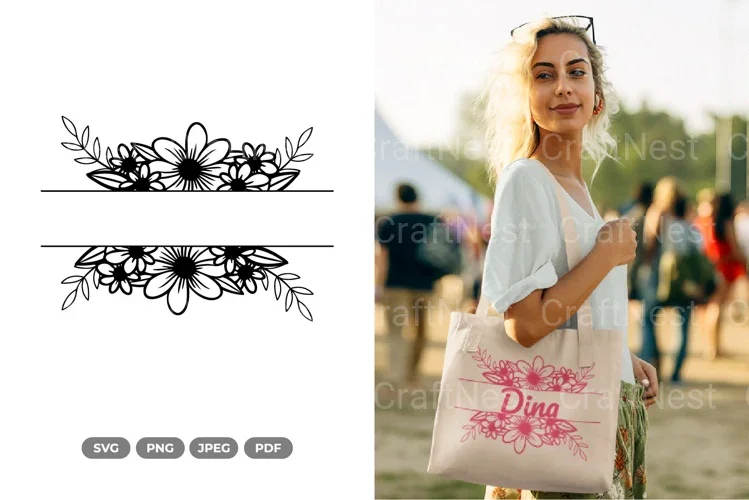 Floral Split Border Clipart Bundle