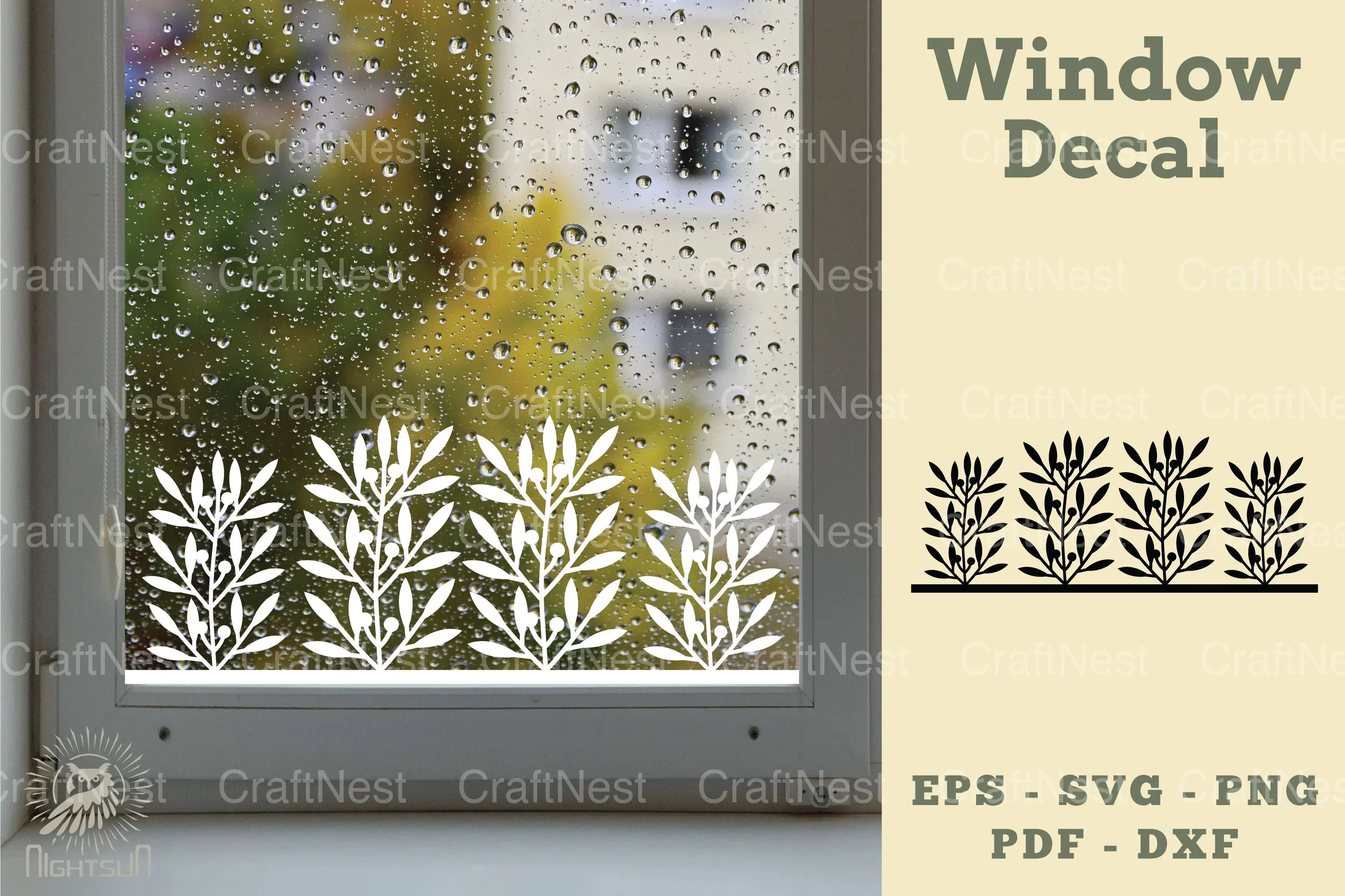 Floral Window Decal Clipart Bundle