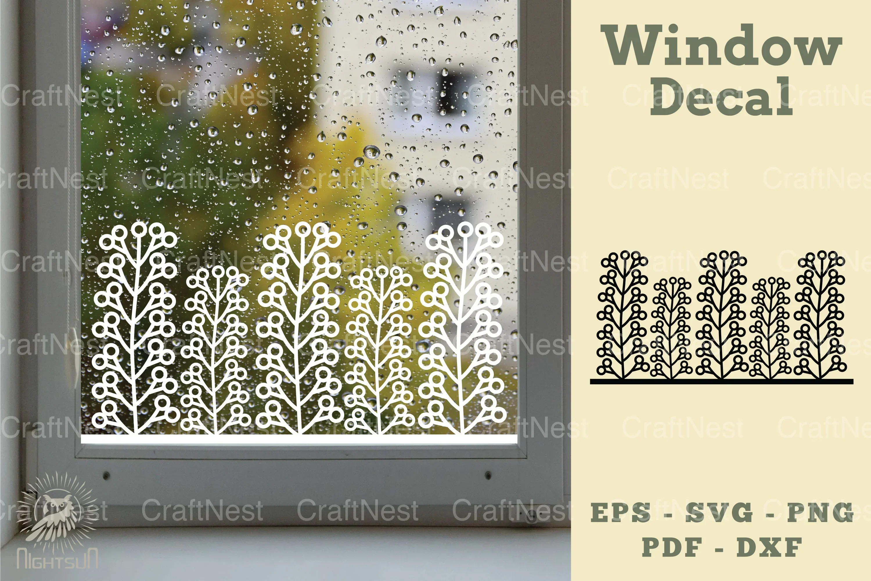 Floral Window Decal Clipart Bundle