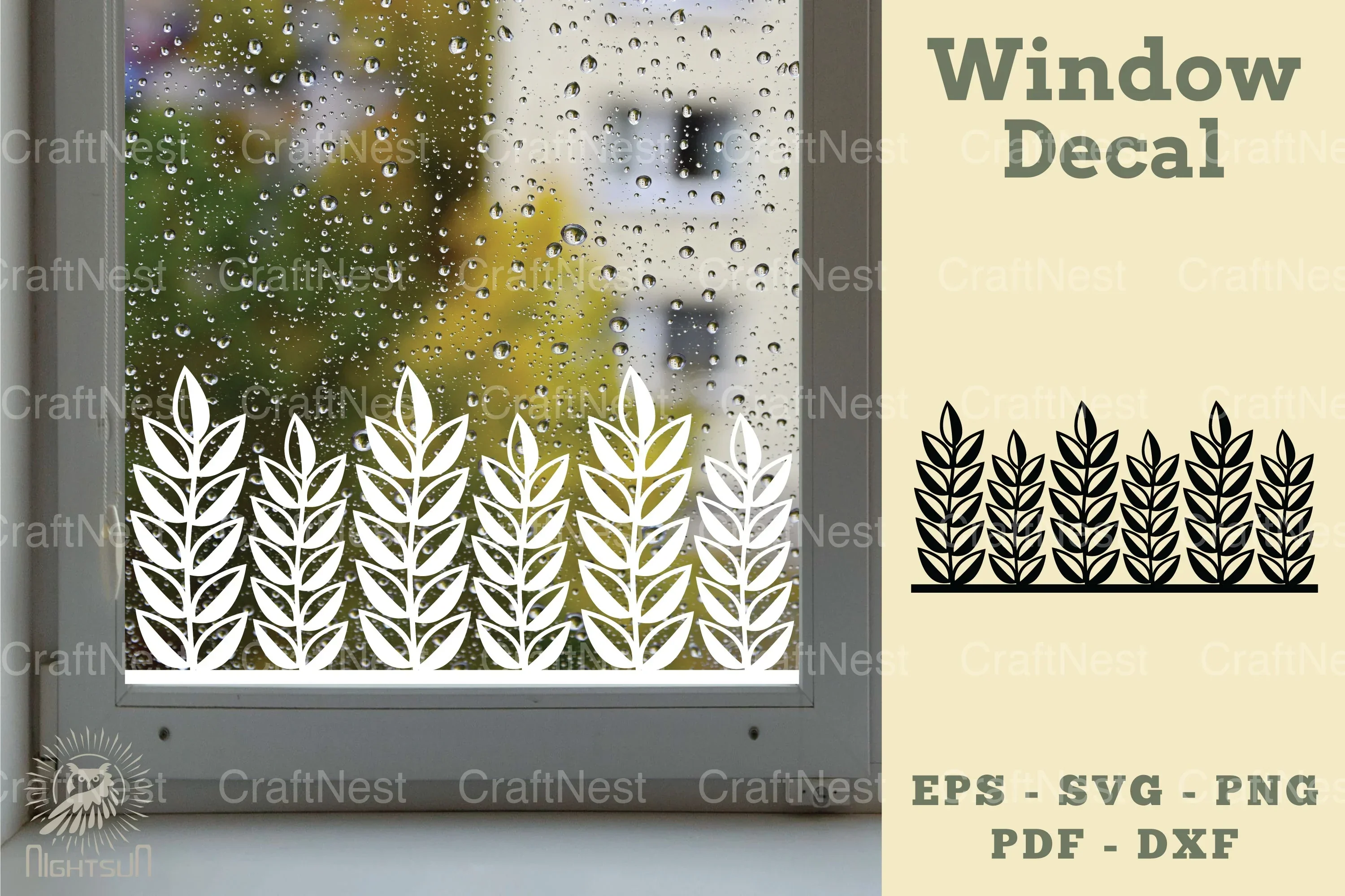 Floral Window Decal Clipart Bundle