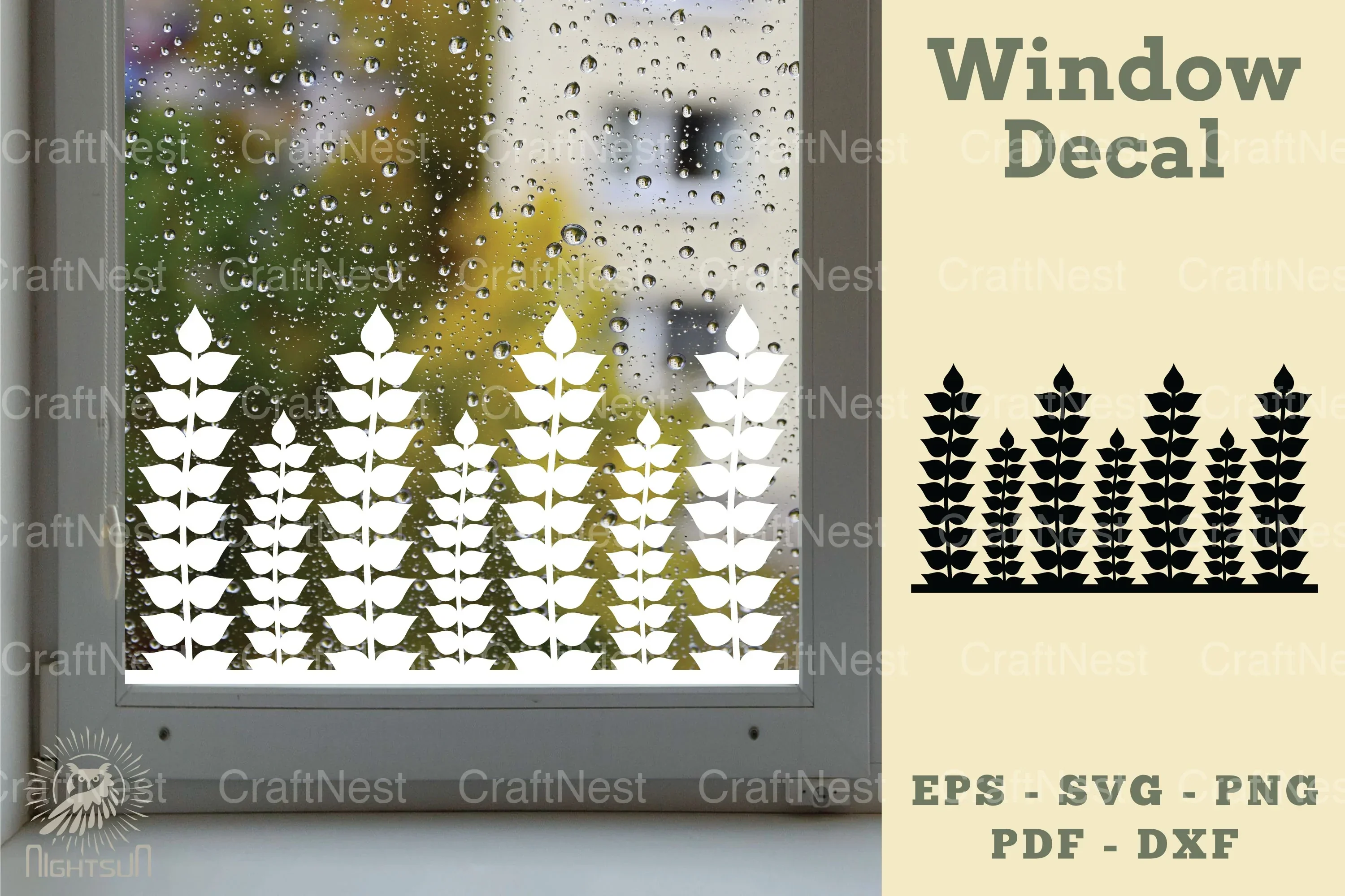 Floral Window Decal Clipart Bundle