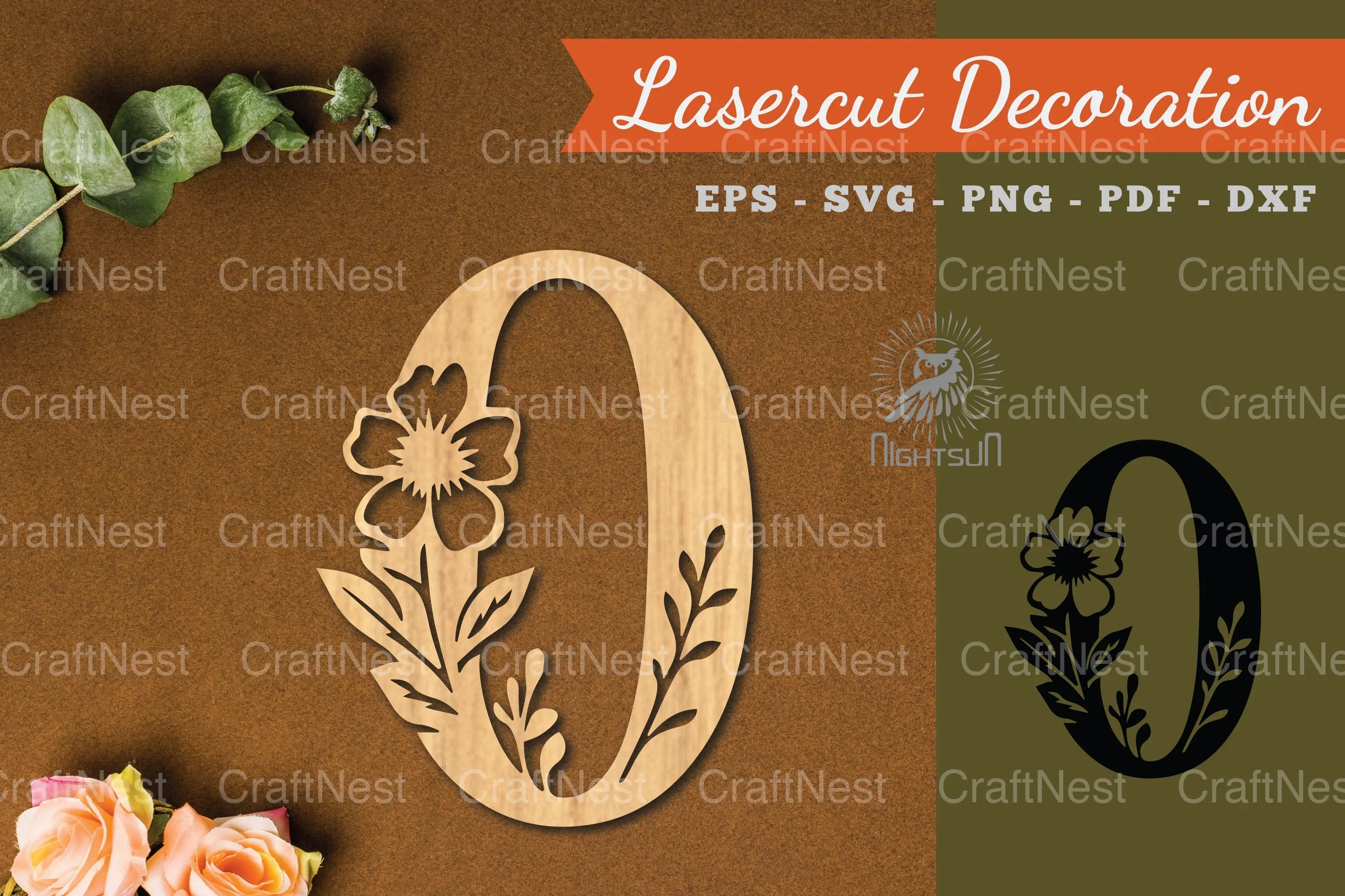 Floral Zero Lasercut Decoration Clipart Bundle