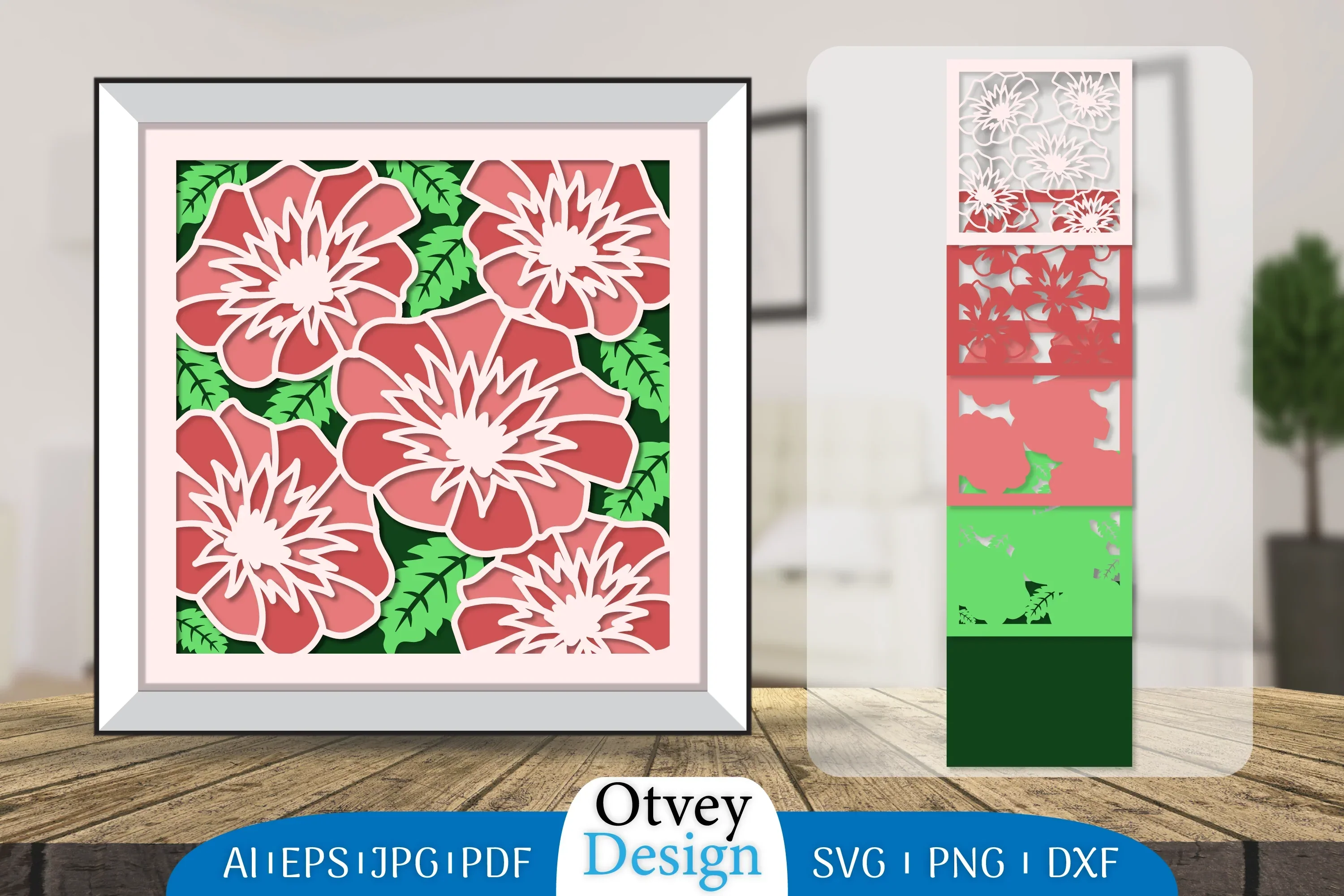 Flower 3D Layered Papercut SVG Bundle
