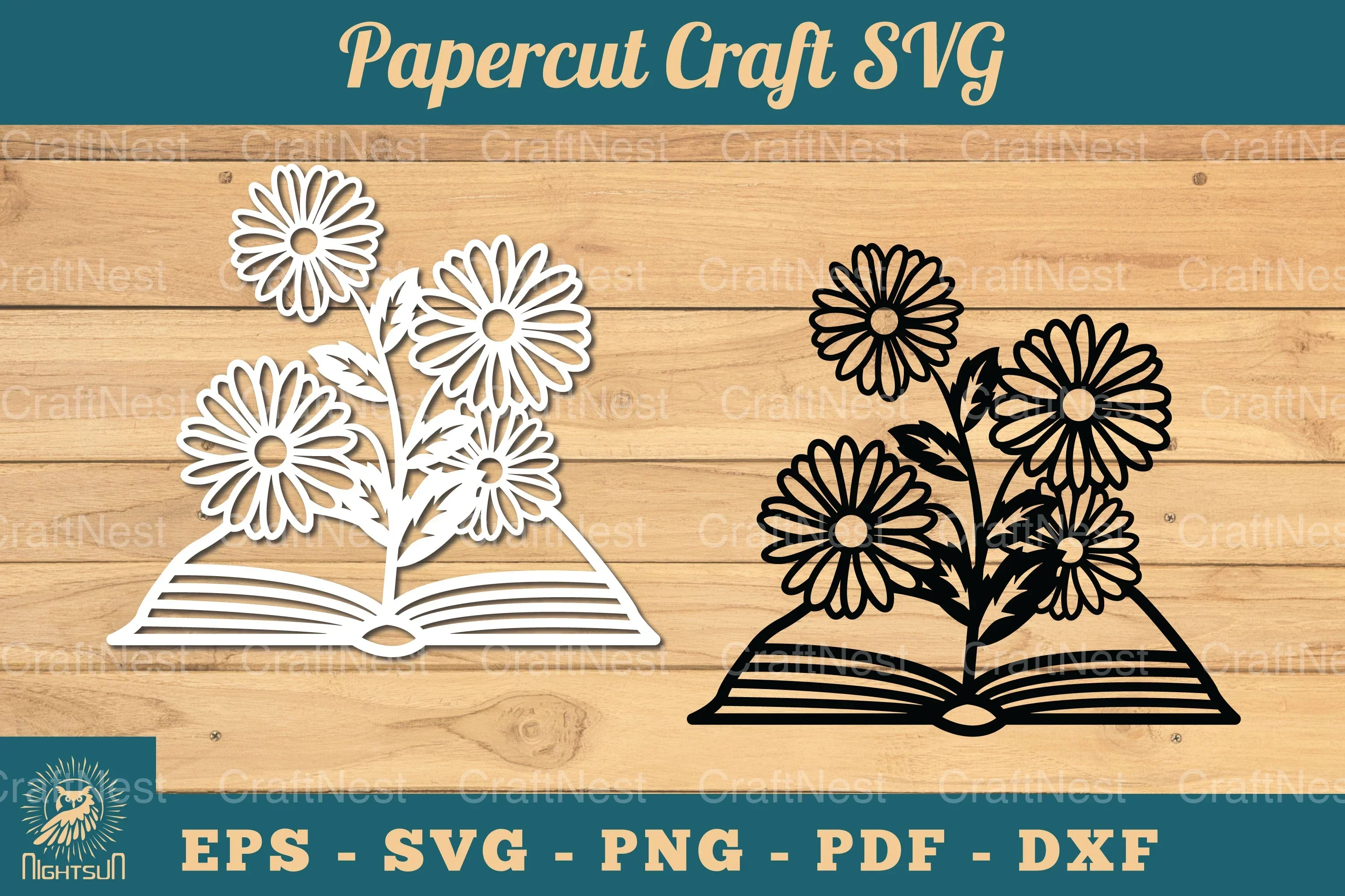 Flower and Book Papercut SVG Bundle