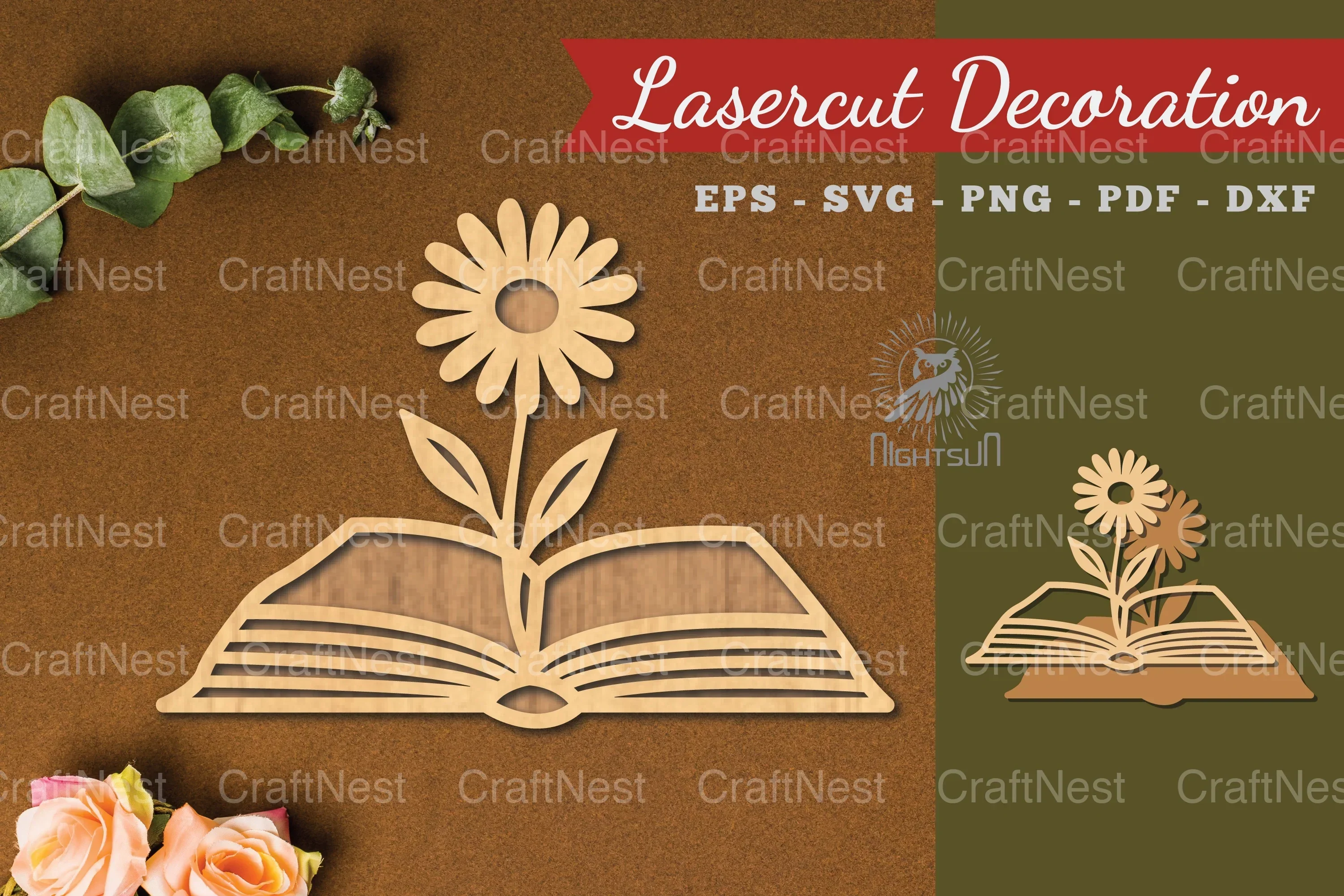 Flower Book Laser Cut Decoration Clipart Bundle