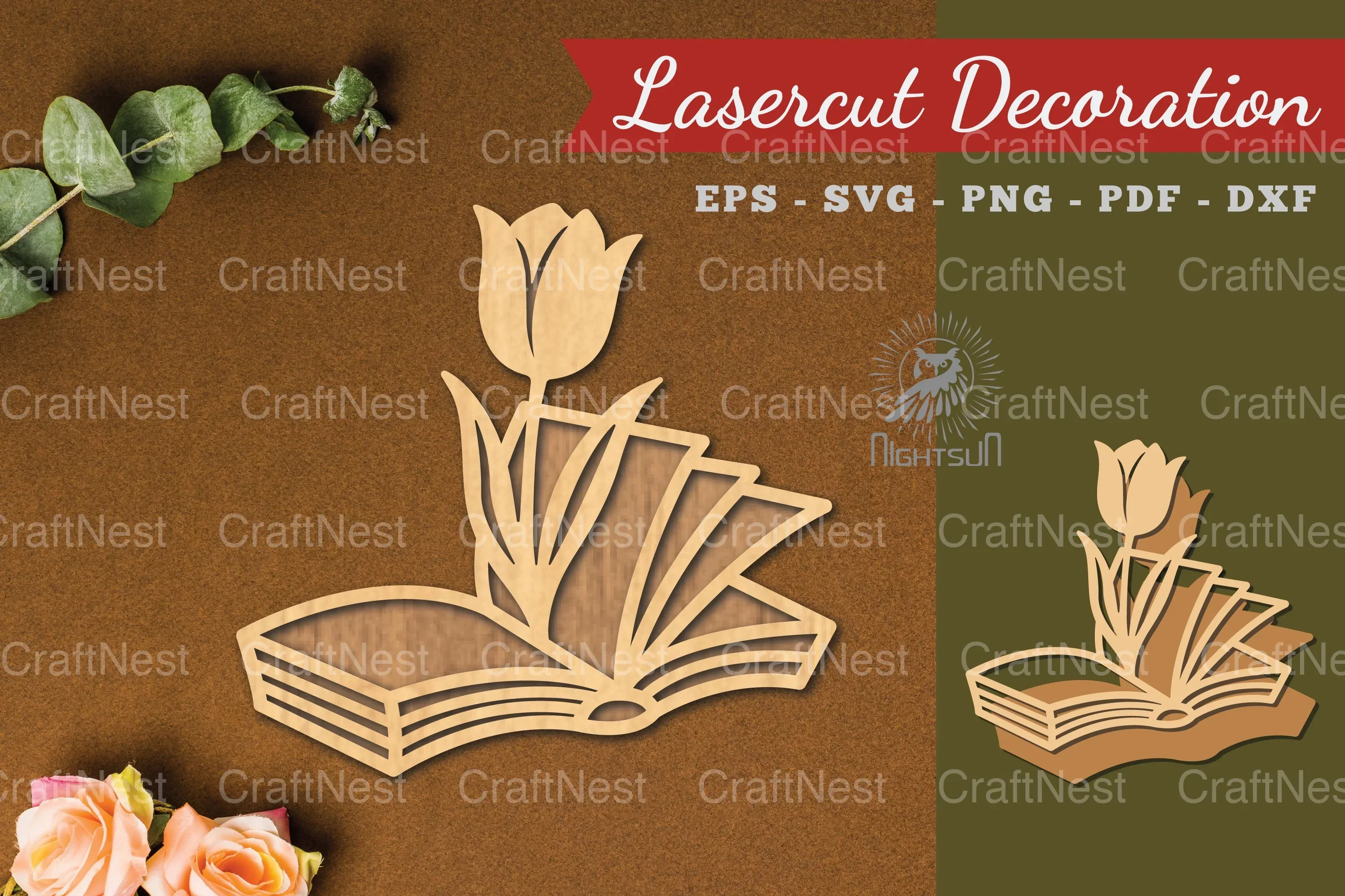 Flower Book Laser Cut Decoration Clipart Bundle