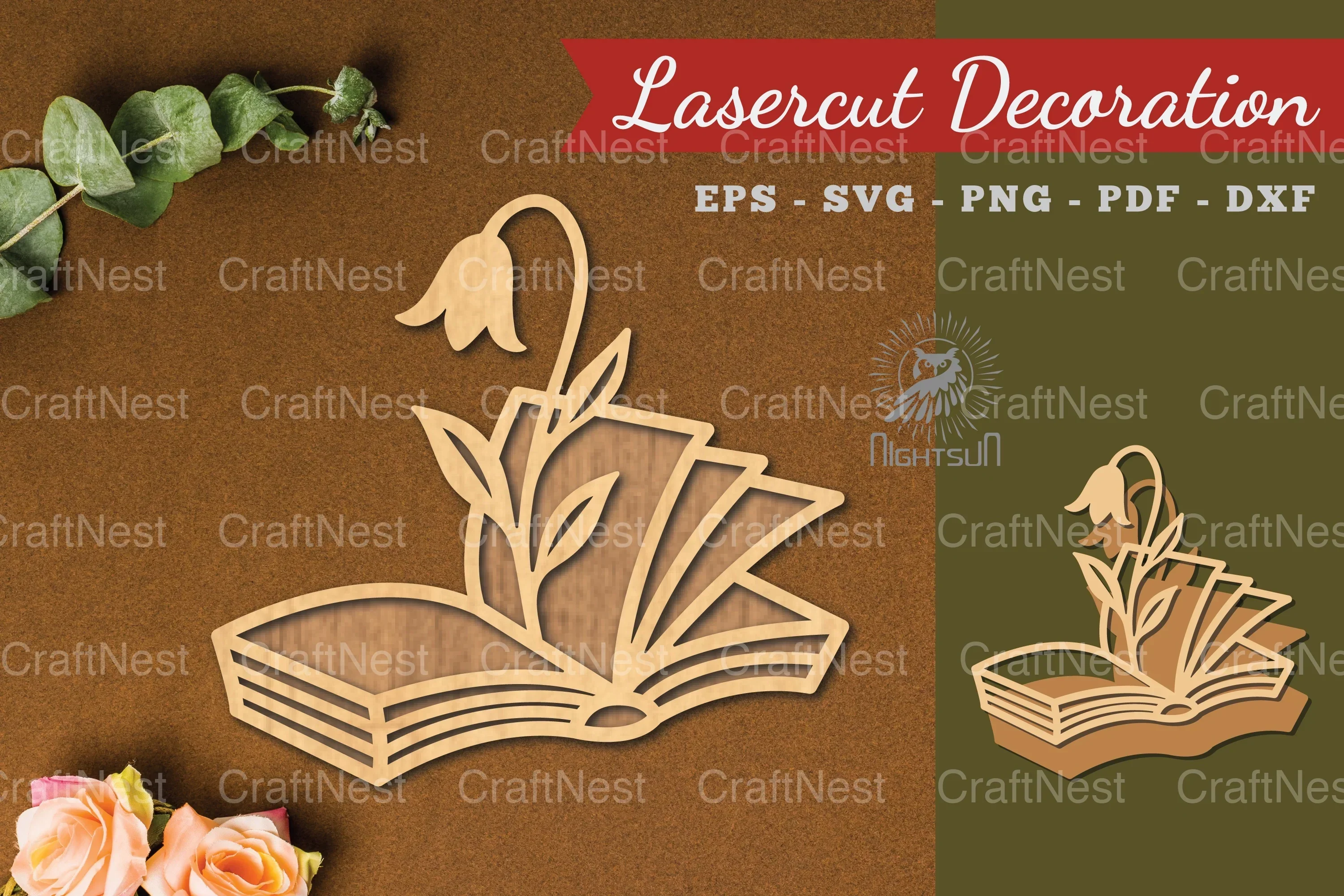 Flower Book Laser Cut Decoration Clipart Bundle