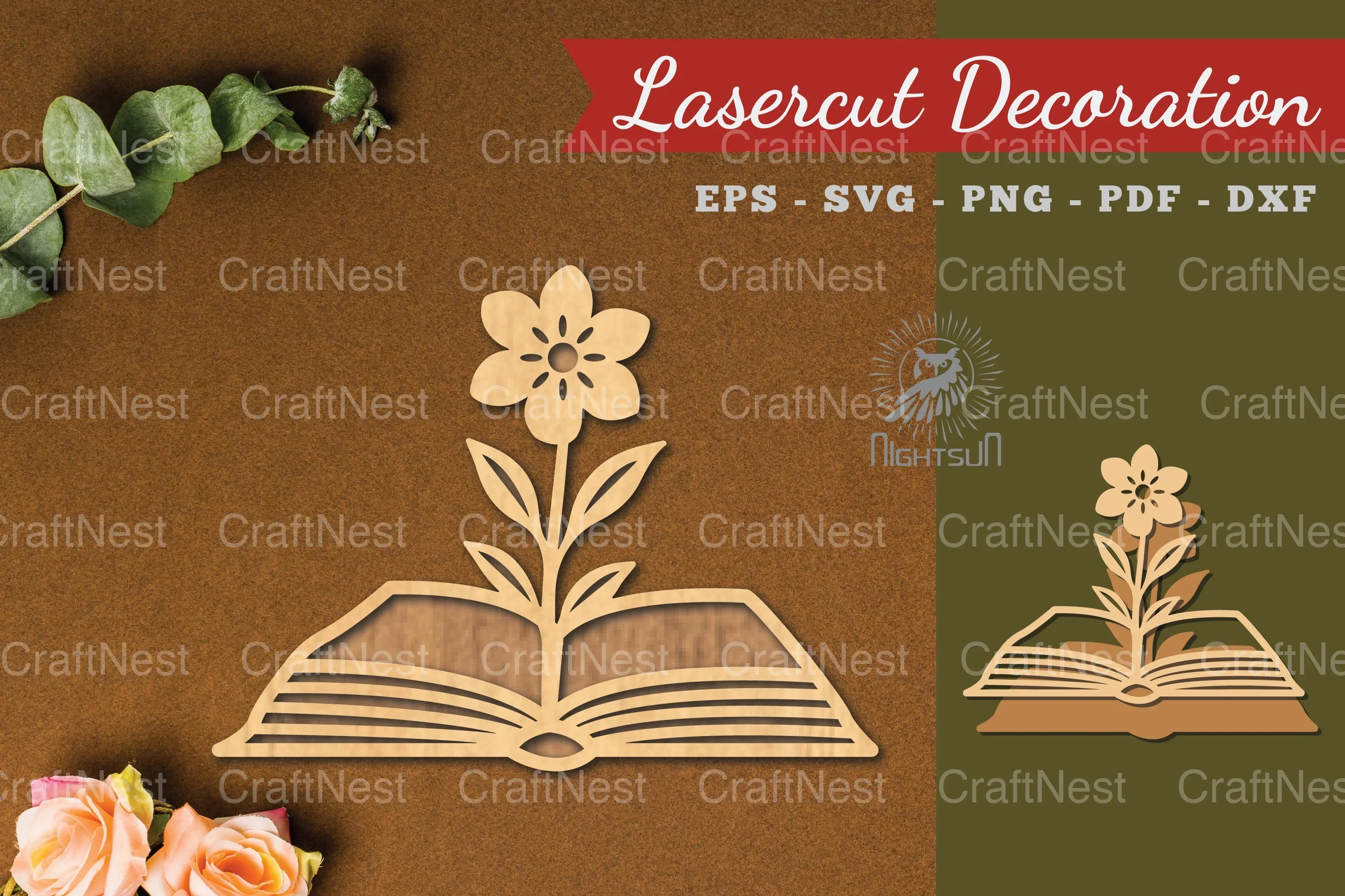Flower Book Laser Cut Decoration Clipart Bundle