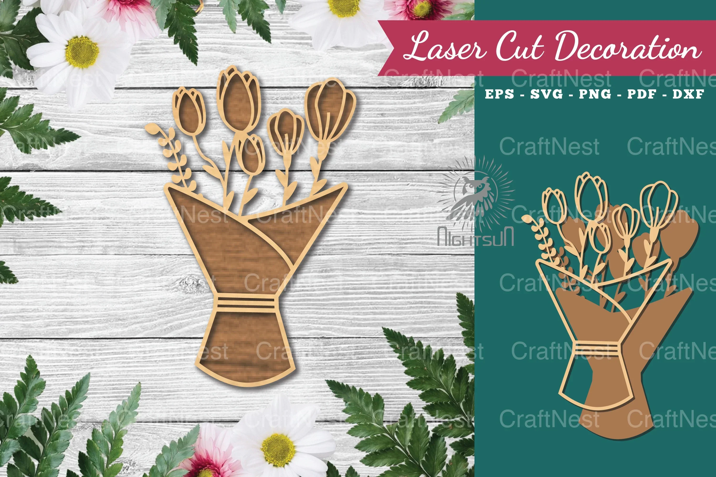 Flower Bouquet Laser Cut Decoration Bundle